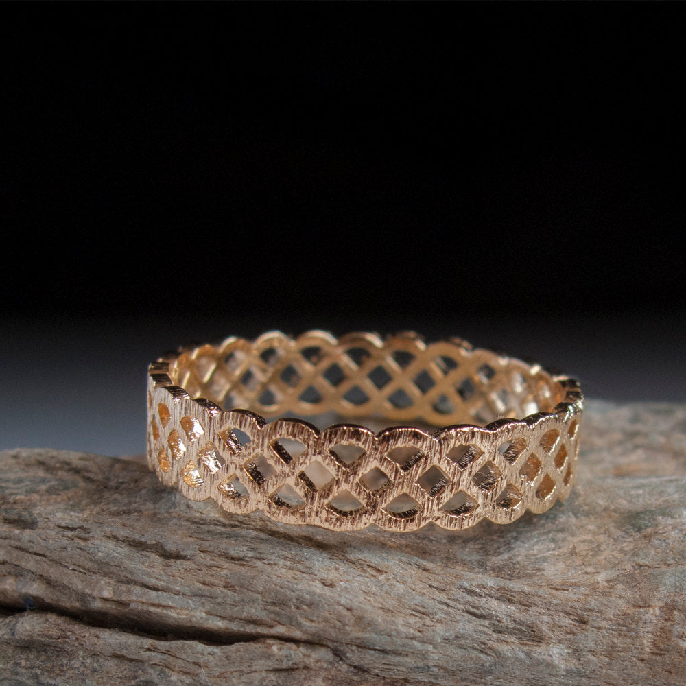 Viking Ring - Handcrafted Norse Gold Ring with Ornament, Ancient Norse Jewelry Reconstruction