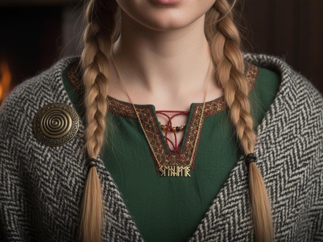 Viking Rune Necklace - Personalized Viking Alphabet Name Necklace Custom Viking Rune Secret Message
