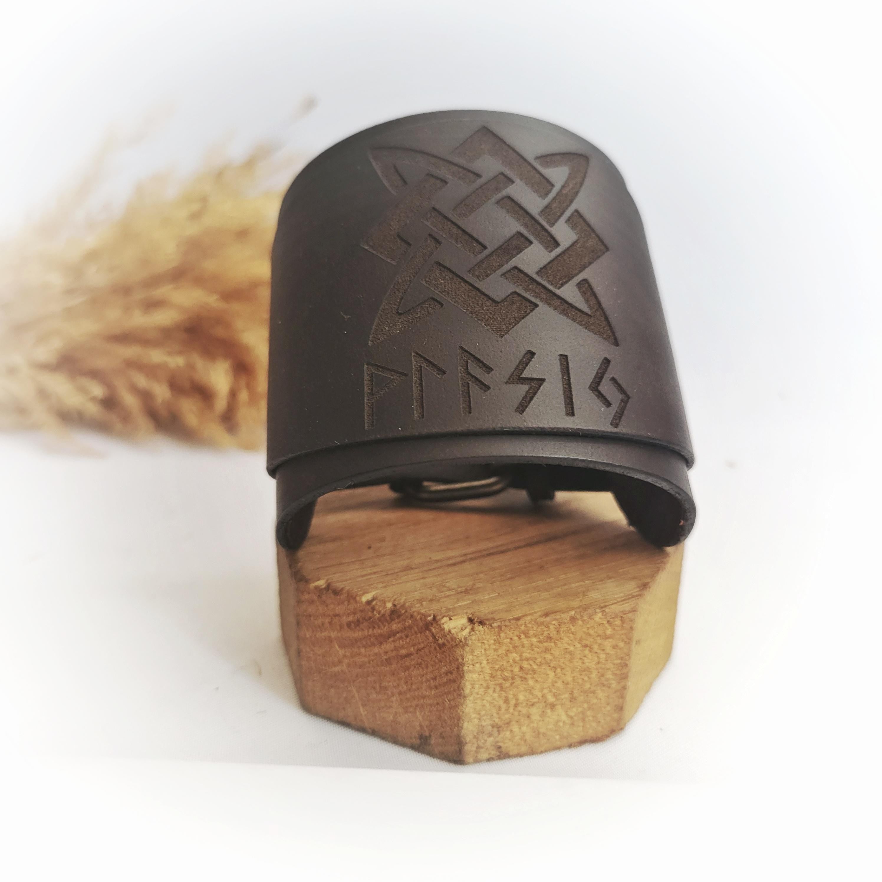 Viking Rune Bracelet - Custom Engraved Rune Leather Cuff – Viking Pagan Bracelet