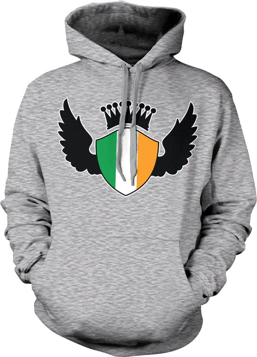 Viking Hoodie - Irish Viking Zip Hoodie, Ireland Flag Norse Ship Jacket, Celtic Unisex Heritage Gift