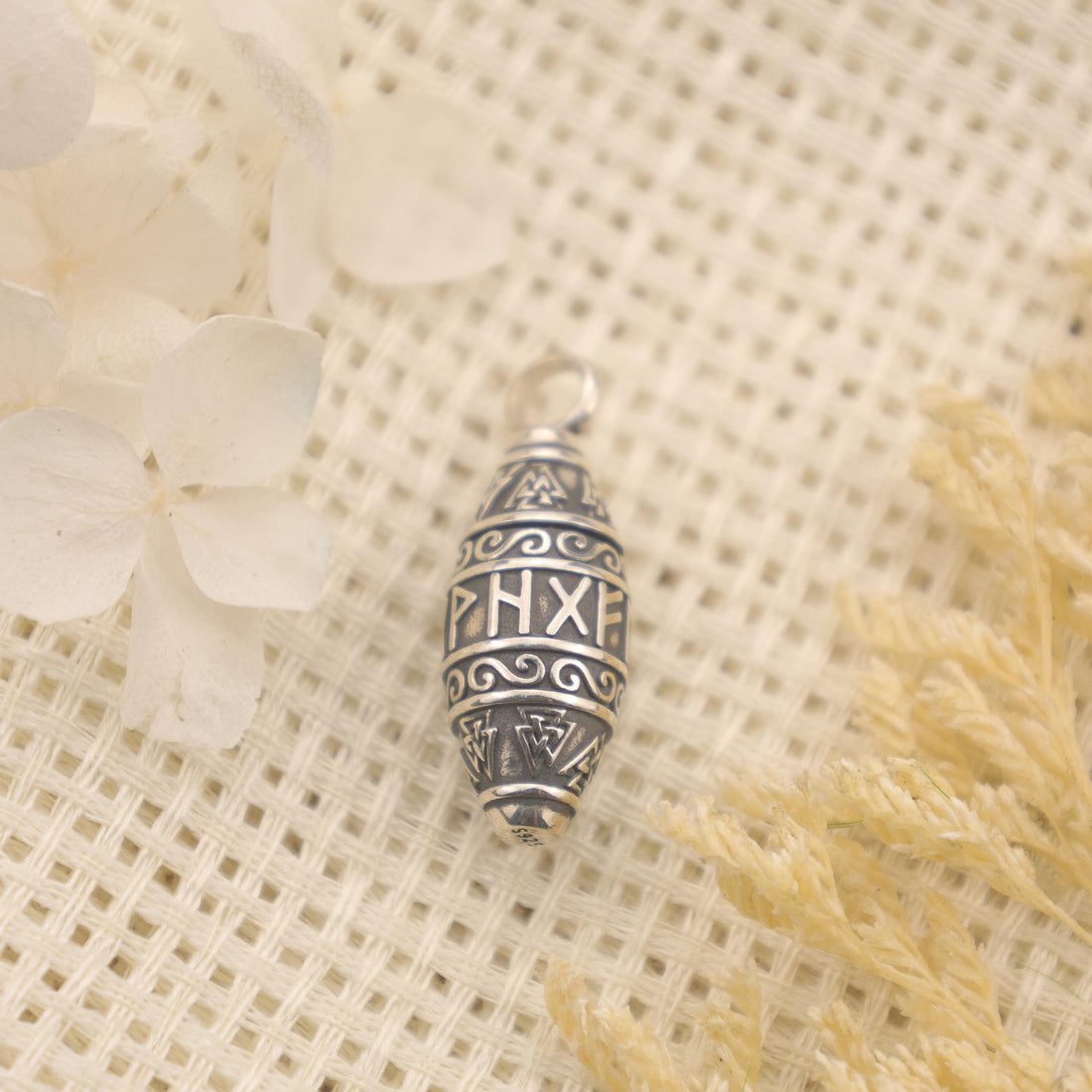 Viking Rune Necklace - Viking Rune Urn Necklace – Norse Symbol Cremation Jewelry for Ashes – 925