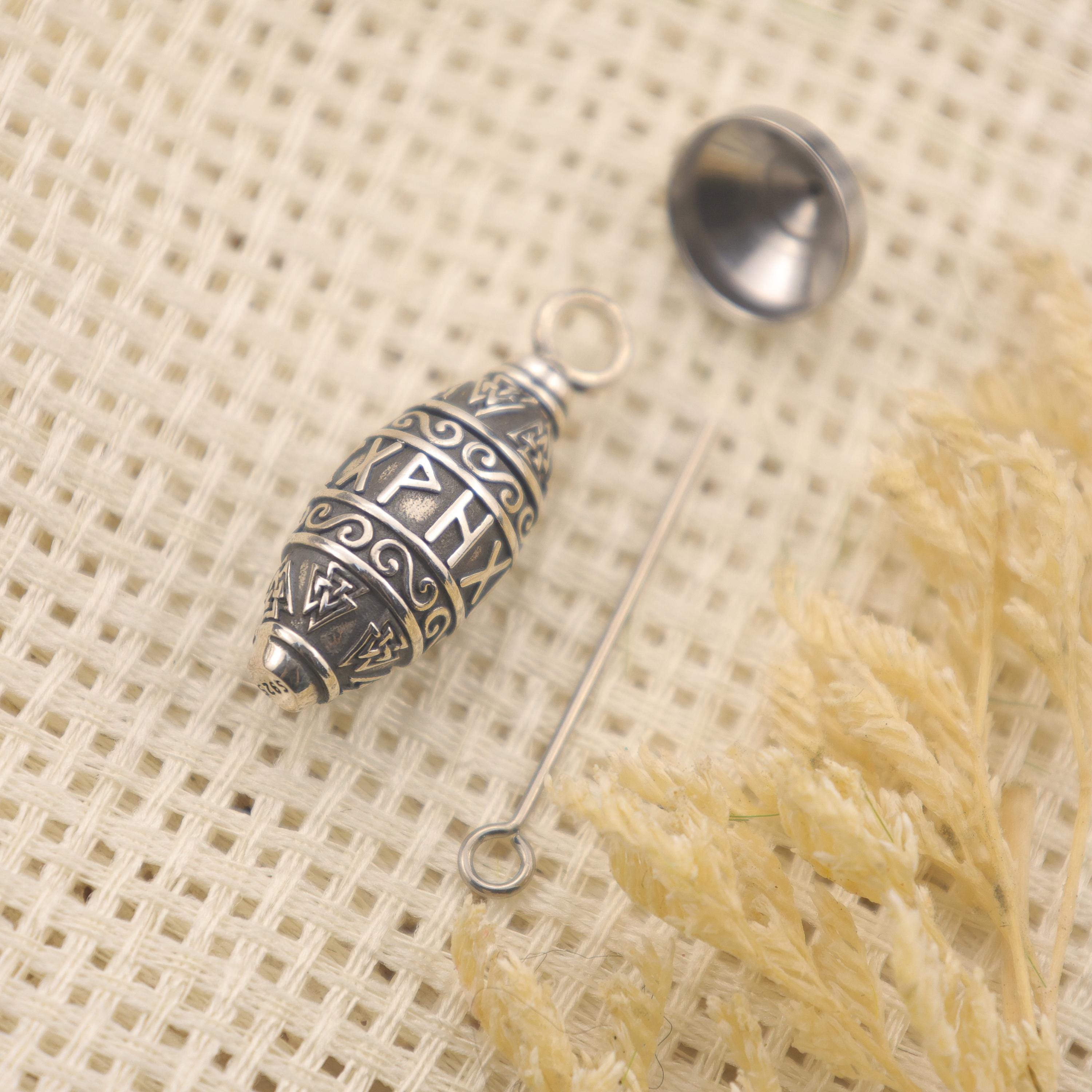 Viking Rune Necklace - Viking Rune Urn Necklace – Norse Symbol Cremation Jewelry for Ashes – 925