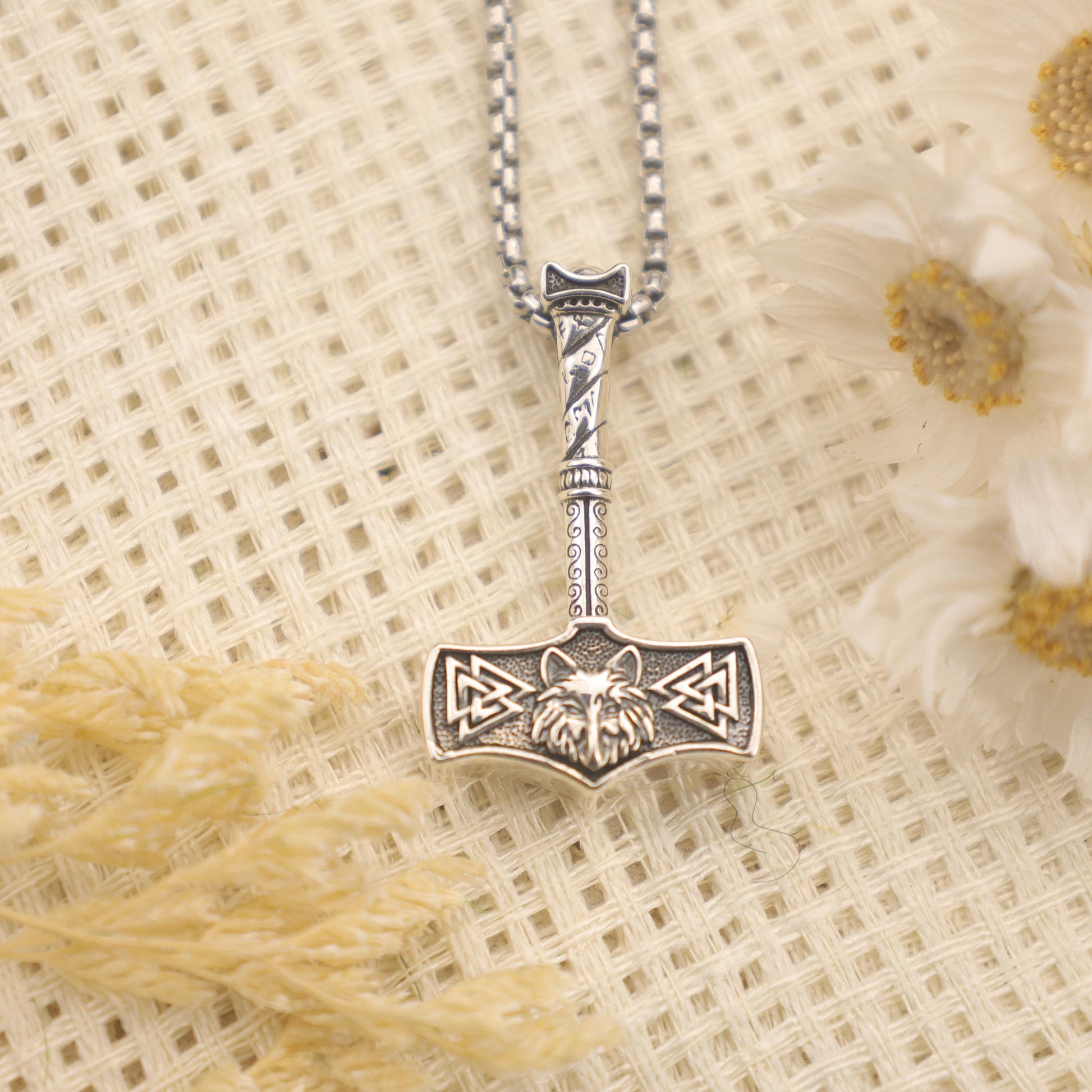 Viking Rune Necklace - Viking Rune Urn Necklace – Norse Symbol Cremation Jewelry for Ashes – 925