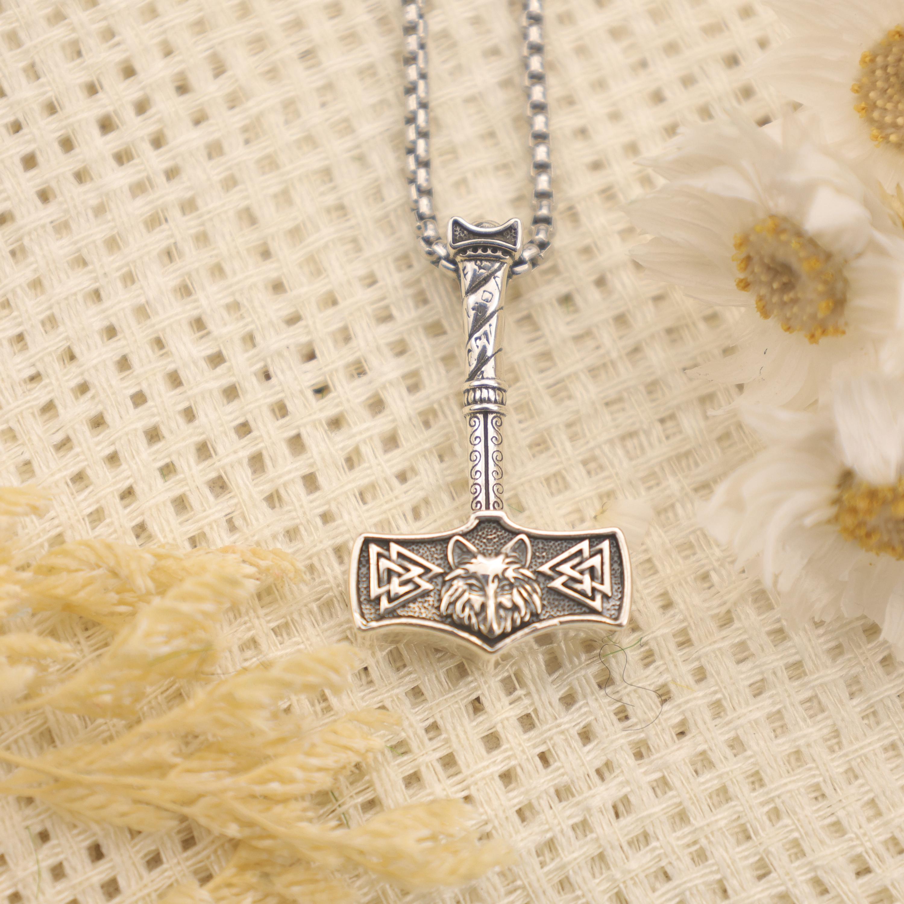 Viking Rune Necklace - Viking Rune Urn Necklace – Norse Symbol Cremation Jewelry for Ashes – 925