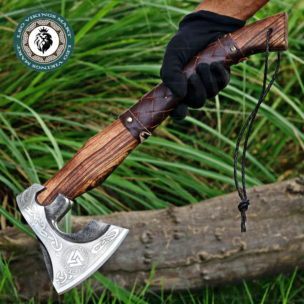 Viking Weapon Replica - Personalized Viking Axe, Hand made Carbon Steel Camping Hatchet With
