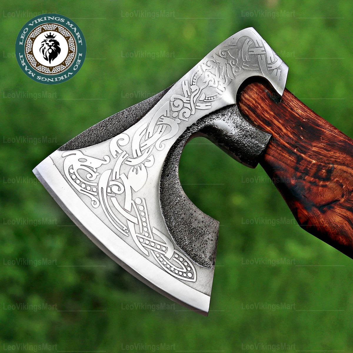 Viking Weapon Replica - Personalized Viking Axe, Hand made Carbon Steel Camping Hatchet With