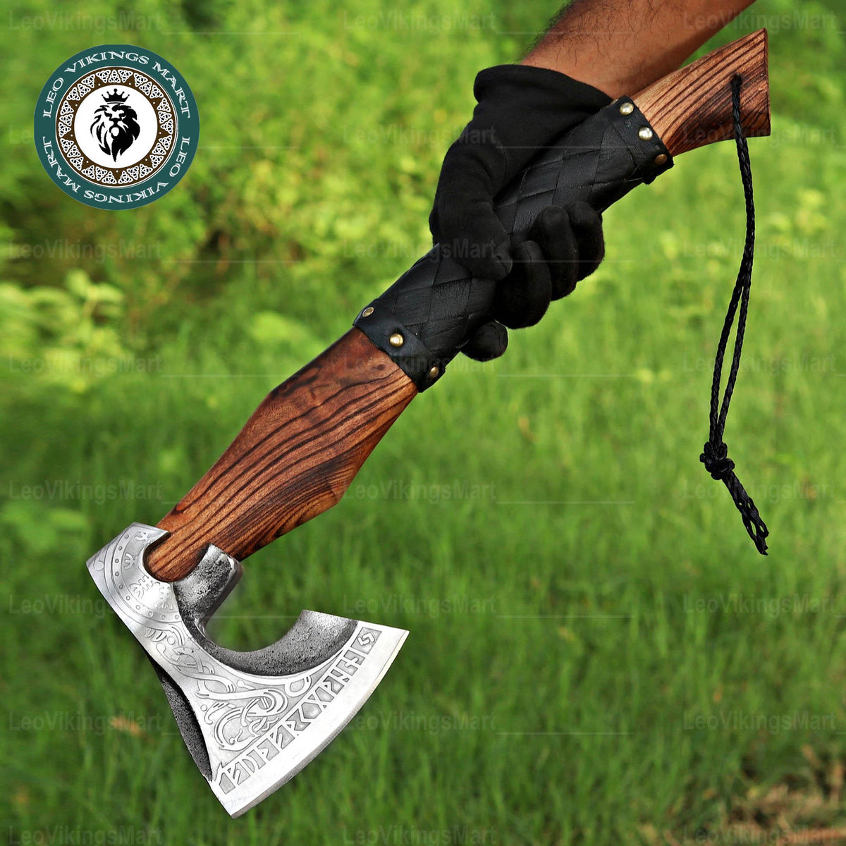 Viking Weapon Replica - Personalized Viking Axe, Hand made Carbon Steel Camping Hatchet With