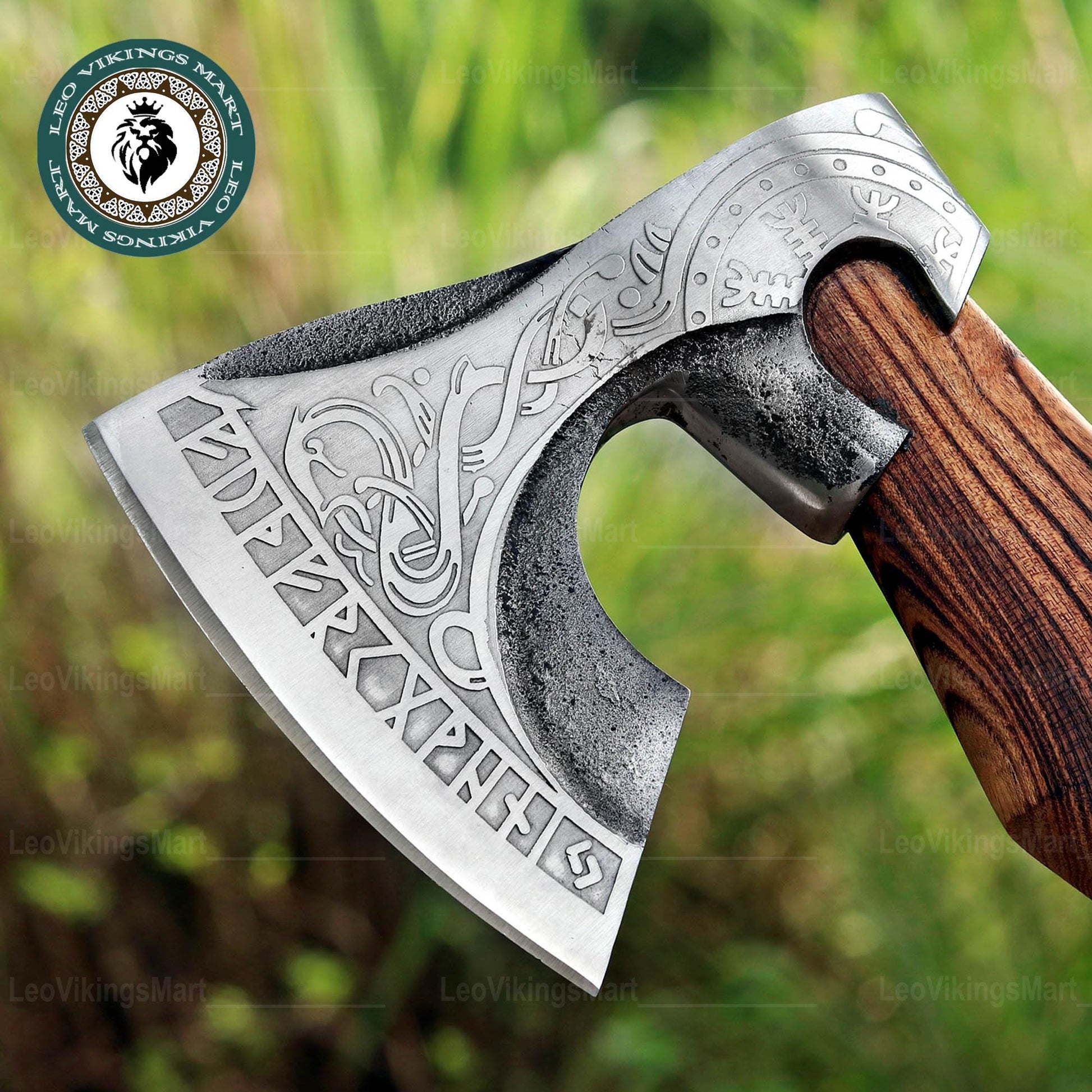 Viking Weapon Replica - Personalized Viking Axe, Hand made Carbon Steel Camping Hatchet With