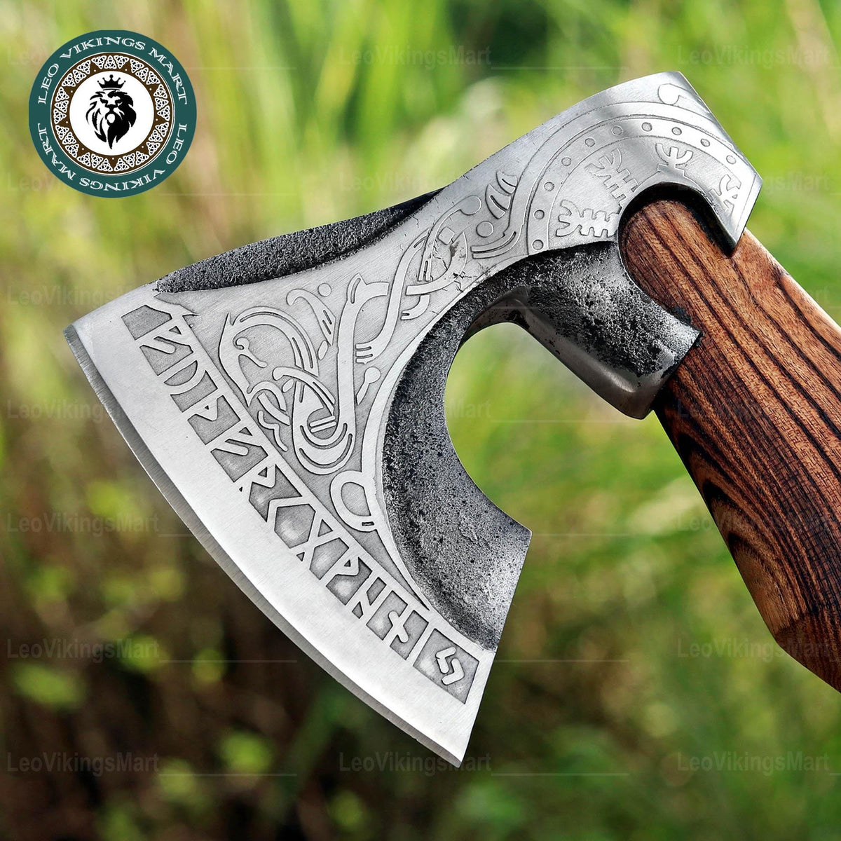 Viking Weapon Replica - Personalized Viking Axe, Hand made Carbon Steel Camping Hatchet With