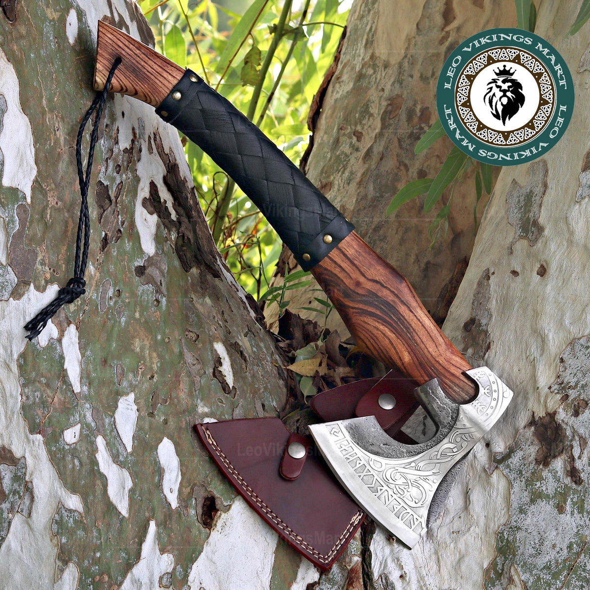 Viking Weapon Replica - Personalized Viking Axe, Hand made Carbon Steel Camping Hatchet With