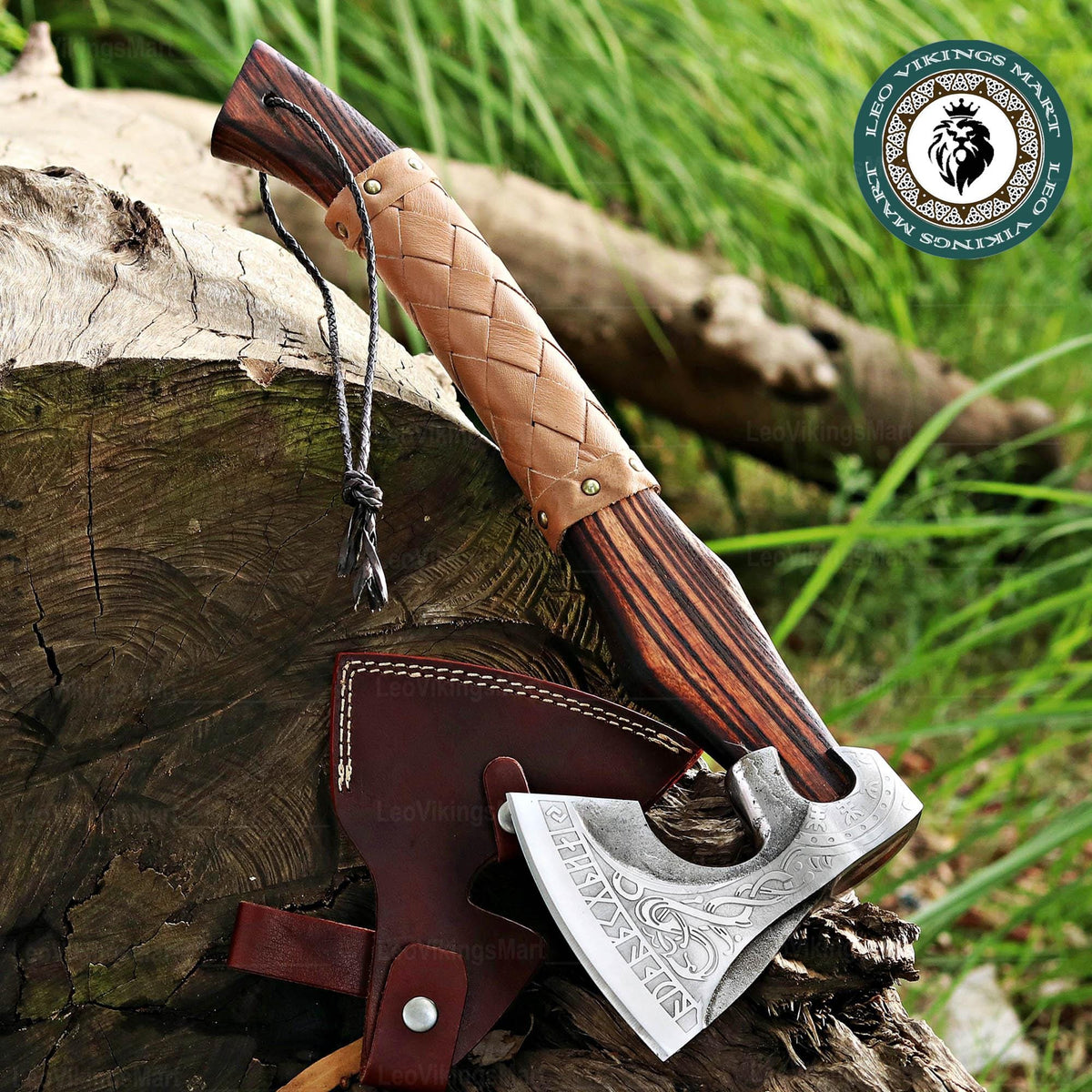 Viking Weapon Replica - Personalized Viking Axe, Hand made Carbon Steel Camping Hatchet With