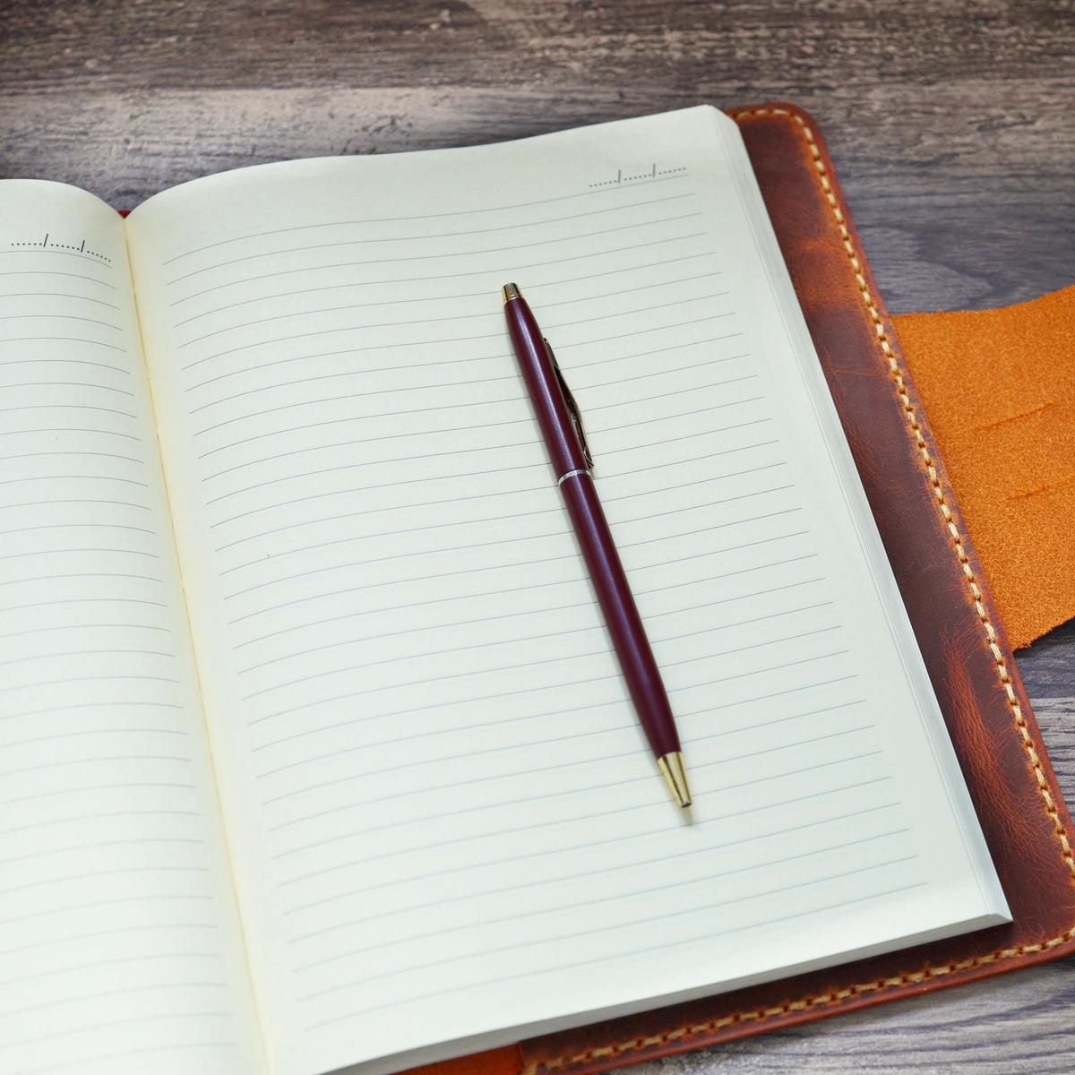 Viking Leather Accessory - Personalised Leather Journal: Refillable A5 Viking Norse Design, Camel