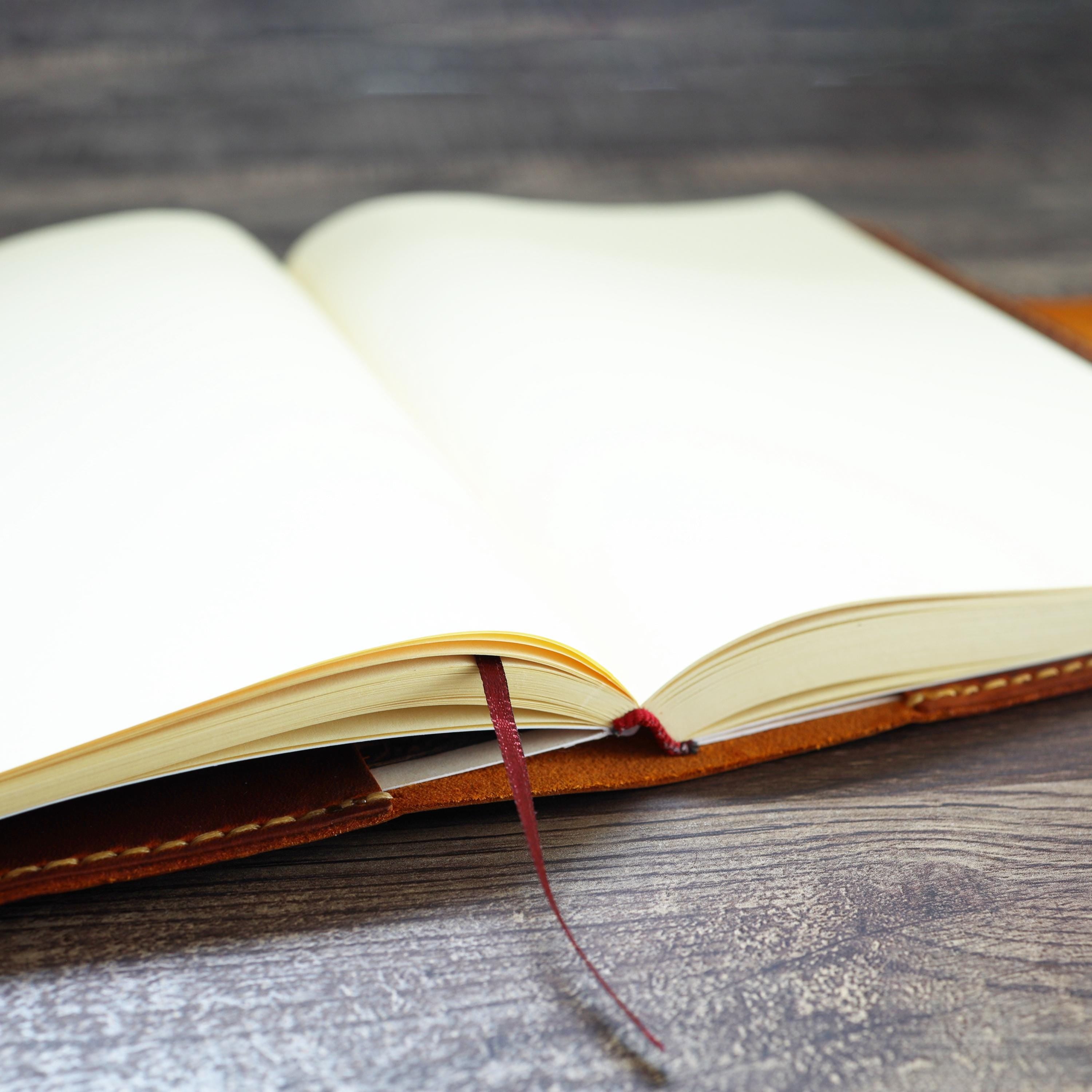 Viking Leather Accessory - Personalised Leather Journal: Refillable A5 Viking Norse Design, Camel