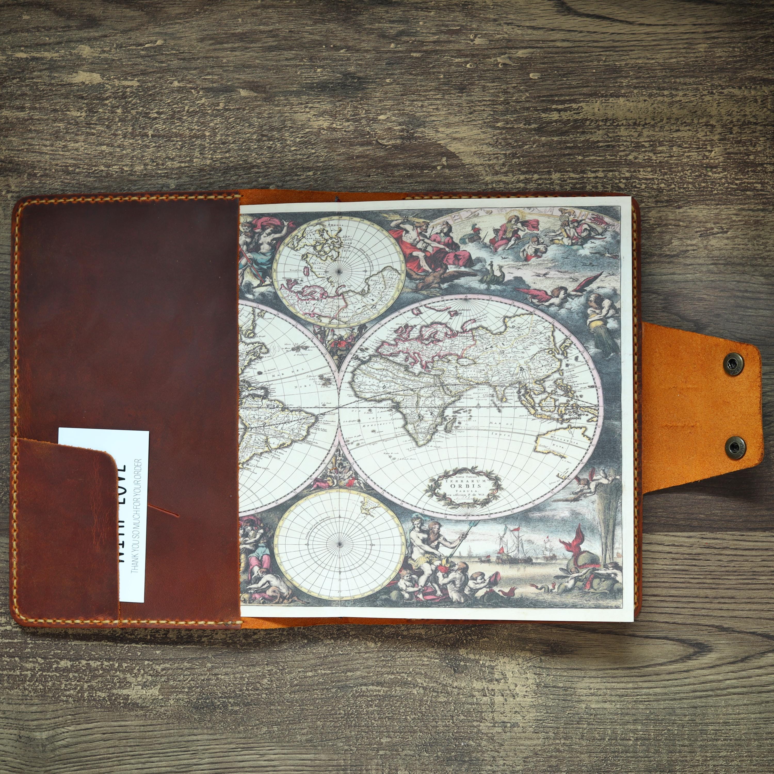 Viking Leather Accessory - Personalised Leather Journal: Refillable A5 Viking Norse Design, Camel