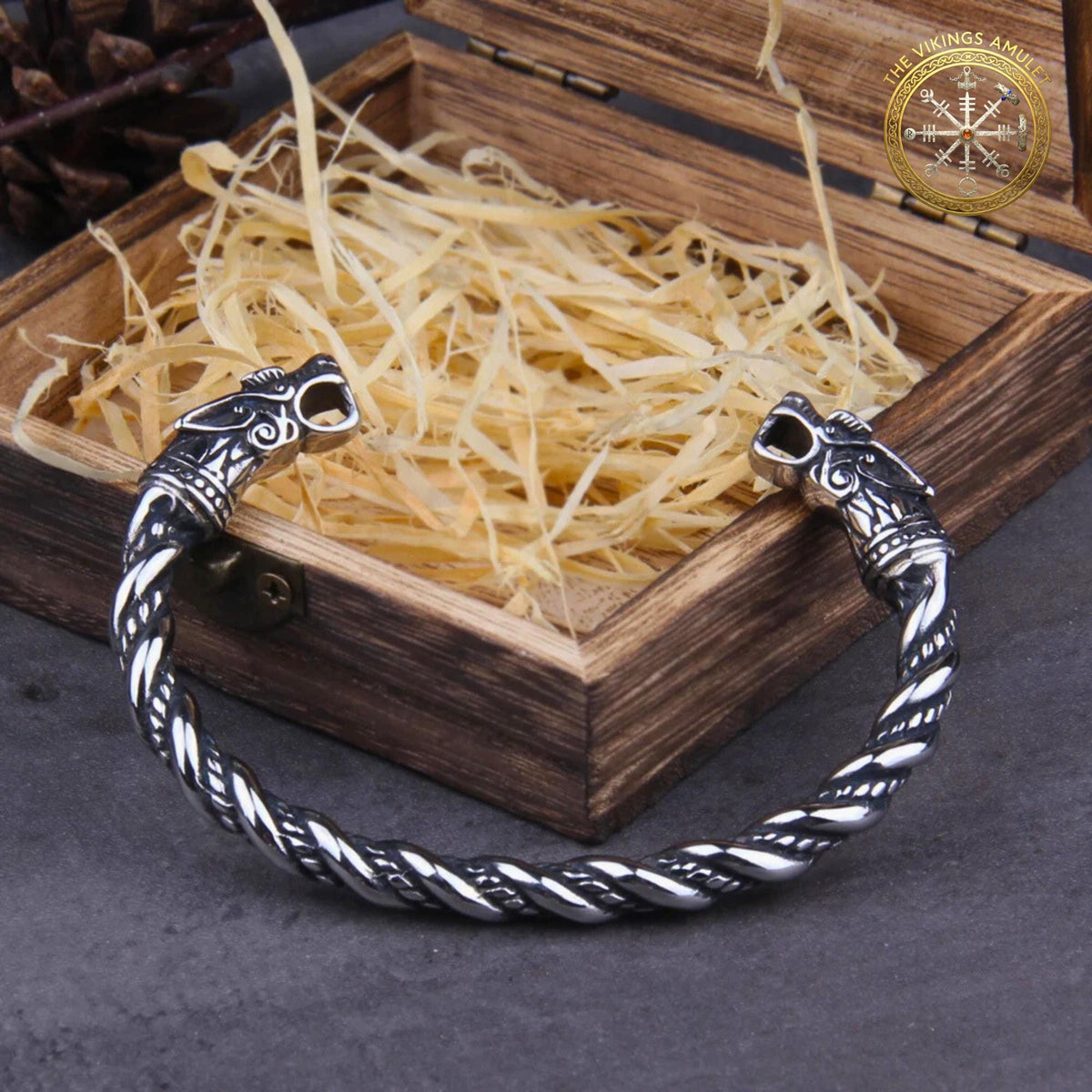 Viking Bracelet - Vikings Norse Dragon Cuff Bracelet, Minimalist Stainless Steel Punk Mesh Link