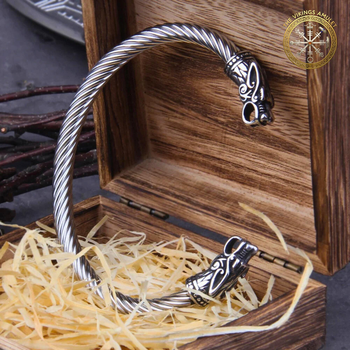 Viking Bracelet - Vikings Norse Dragon Cuff Bracelet, Minimalist Stainless Steel Punk Mesh Link