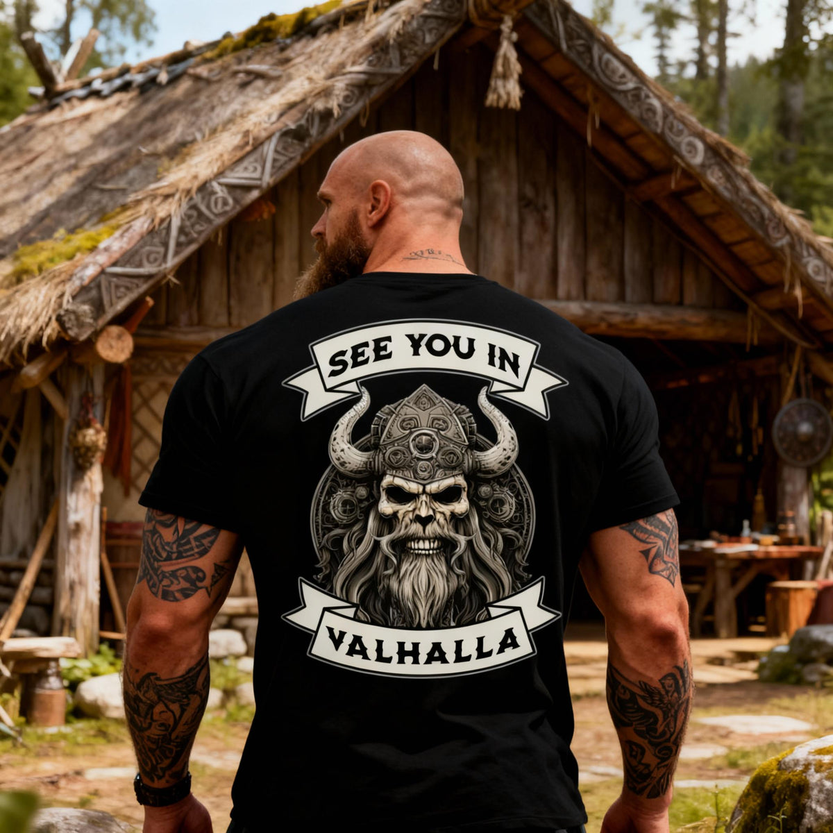 Viking Odin T-Shirt - Valhalla T-Shirt, Viking Ship Shirt, Norse Mythology Tee for Men & Women