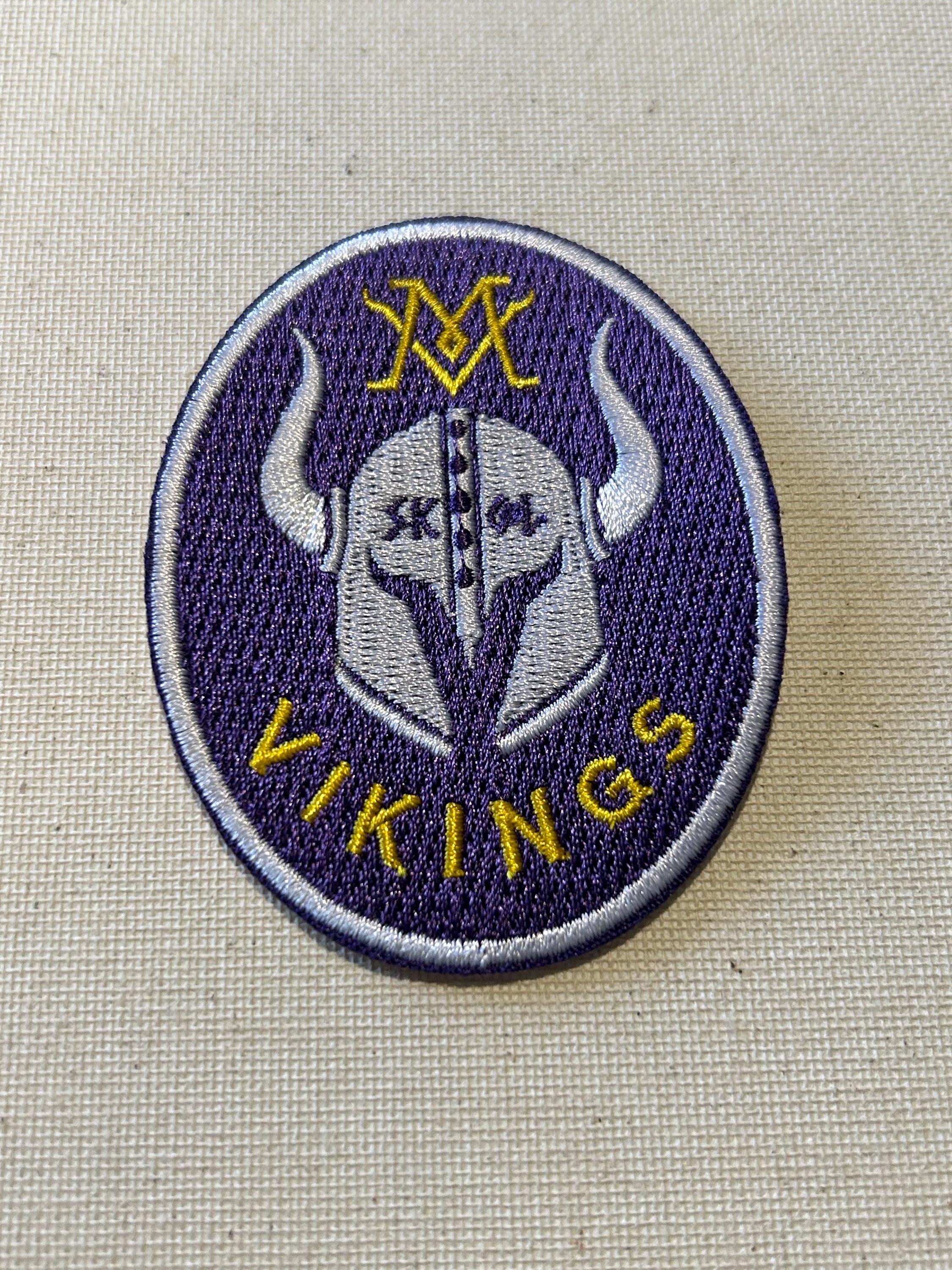 Viking Jacket - Viking Warrior Embroidered Patch, Norse Helmet Back Applique, Gold Black Gothic