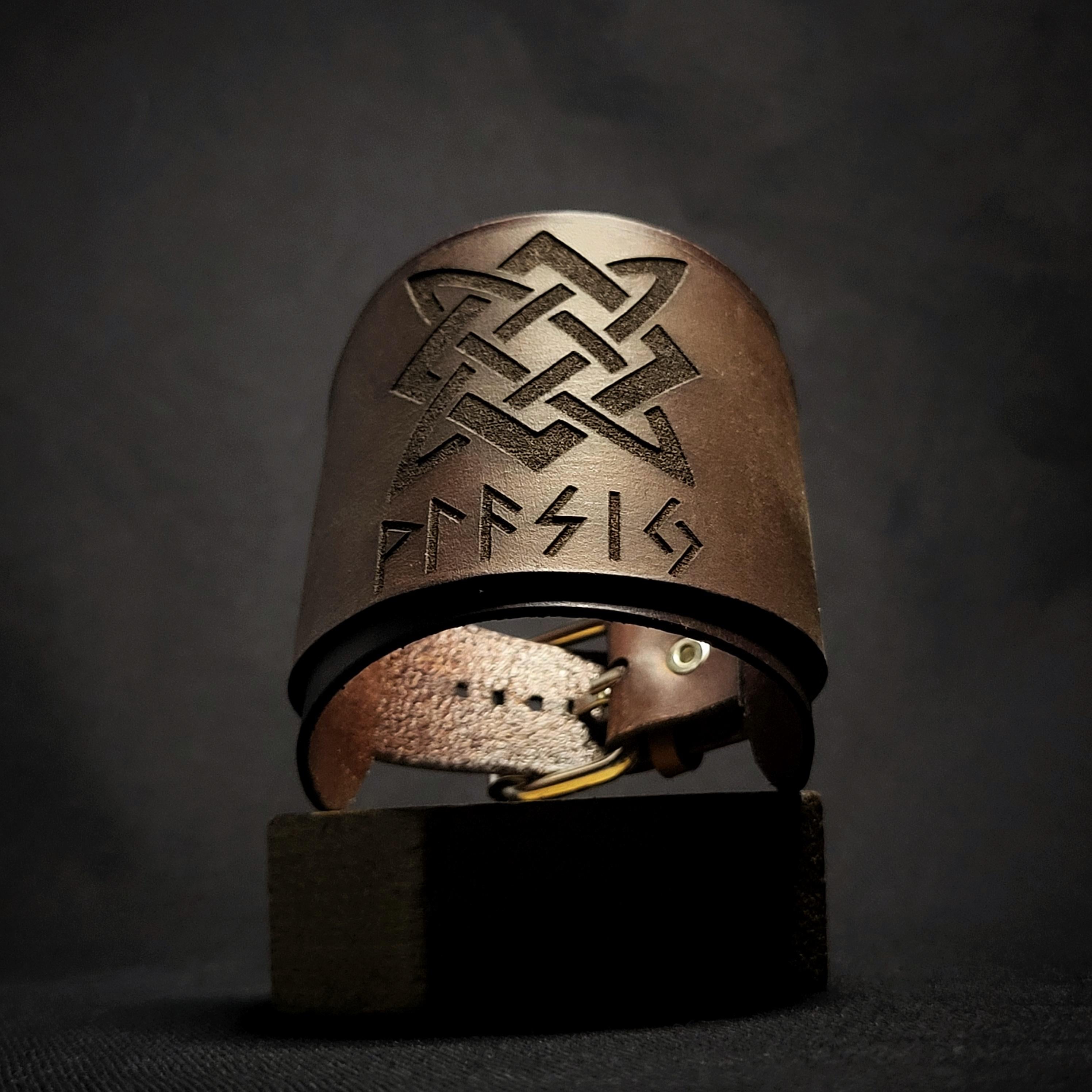 Viking Rune Bracelet - Custom Engraved Rune Leather Cuff – Viking Pagan Bracelet