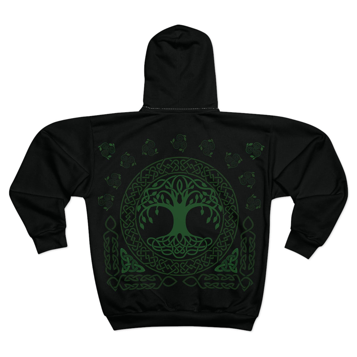 Viking Hoodie - Irish Viking Zip Hoodie, Ireland Flag Norse Ship Jacket, Celtic Unisex Heritage Gift