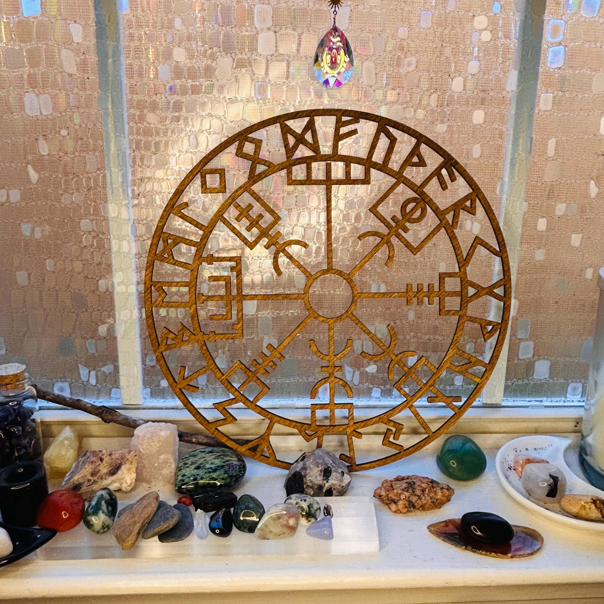 Viking Vegvisir Compass Blanket - Viking Vegvisir Tree of Life Wall Art, Norse Compass Raven Decor