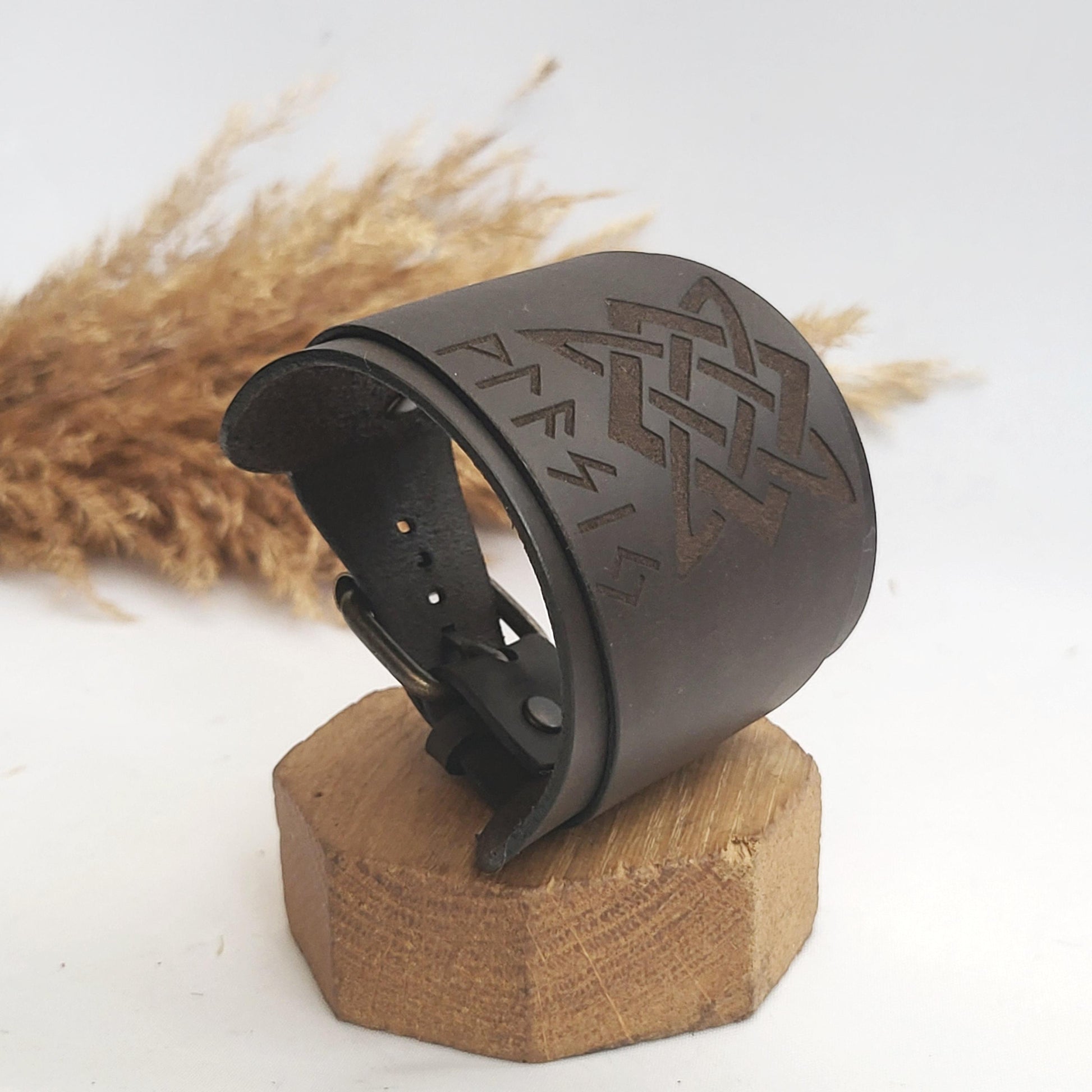 Viking Rune Bracelet - Custom Engraved Rune Leather Cuff – Viking Pagan Bracelet