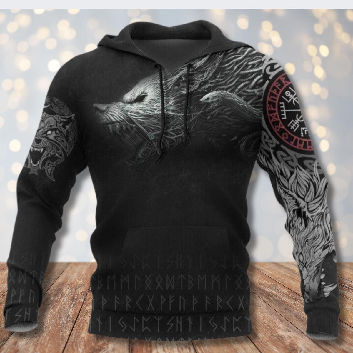 Viking Odin Hoodie - Viking Odin 3D Hoodie, Norse Tattoo Art, Unisex Fleece Sweatshirt
