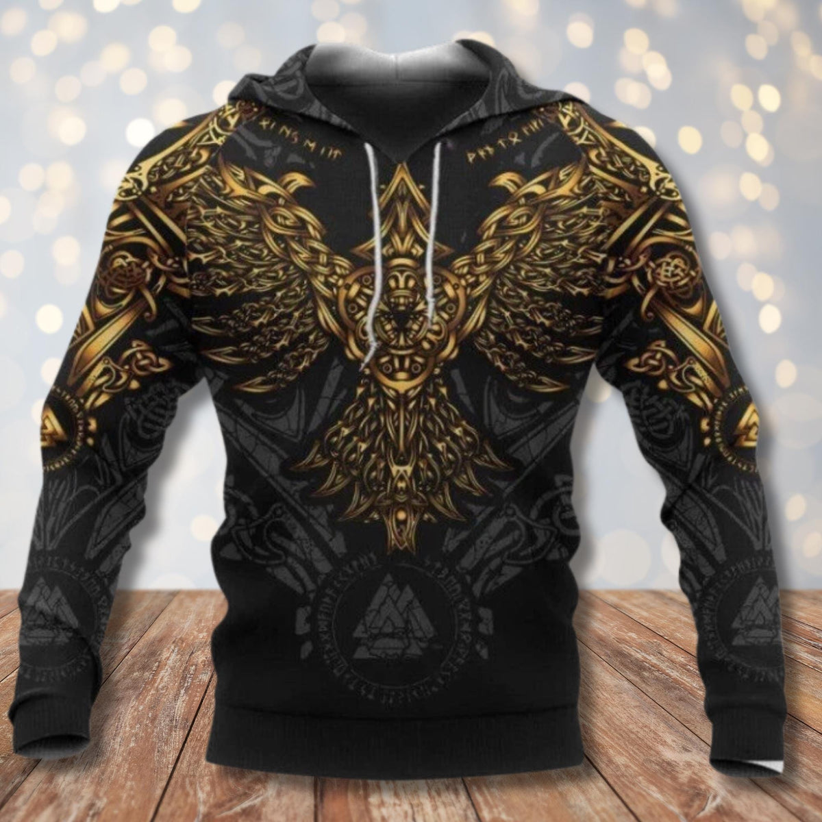Viking Odin Hoodie for Men, Norse God Warrior Pullover