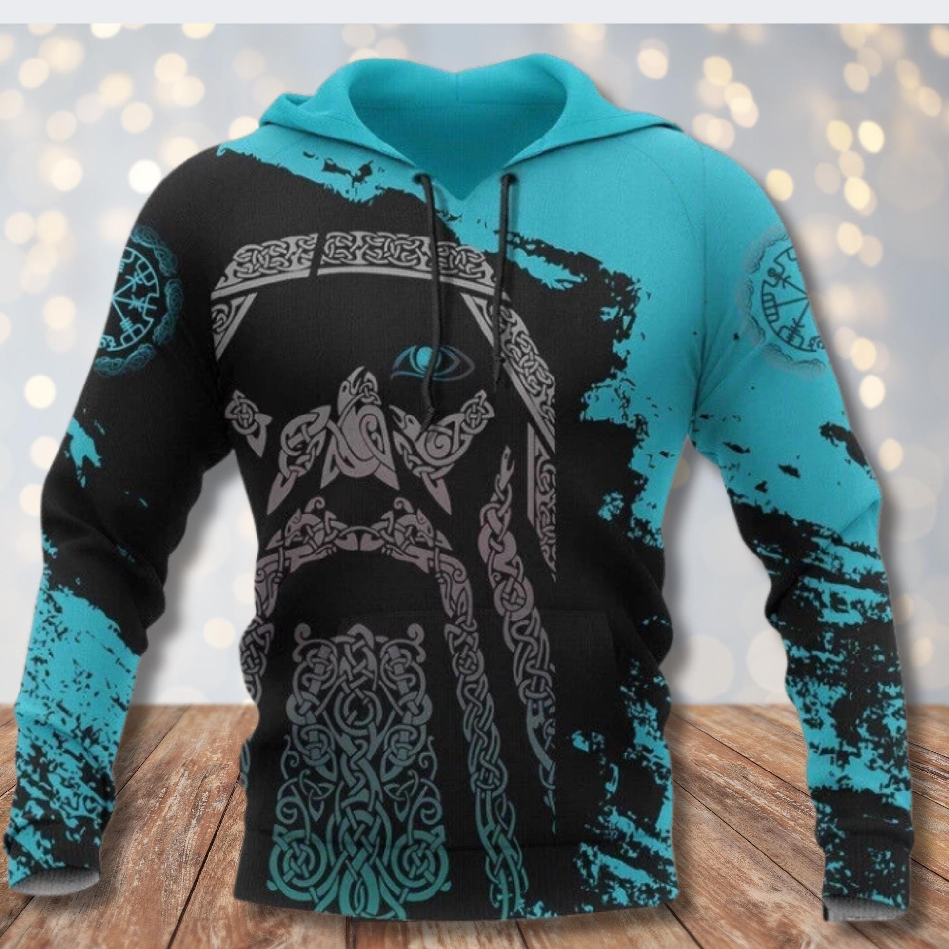 Viking Odin Hoodie - Viking Odin 3D Hoodie, Norse Tattoo Art, Unisex Fleece Sweatshirt