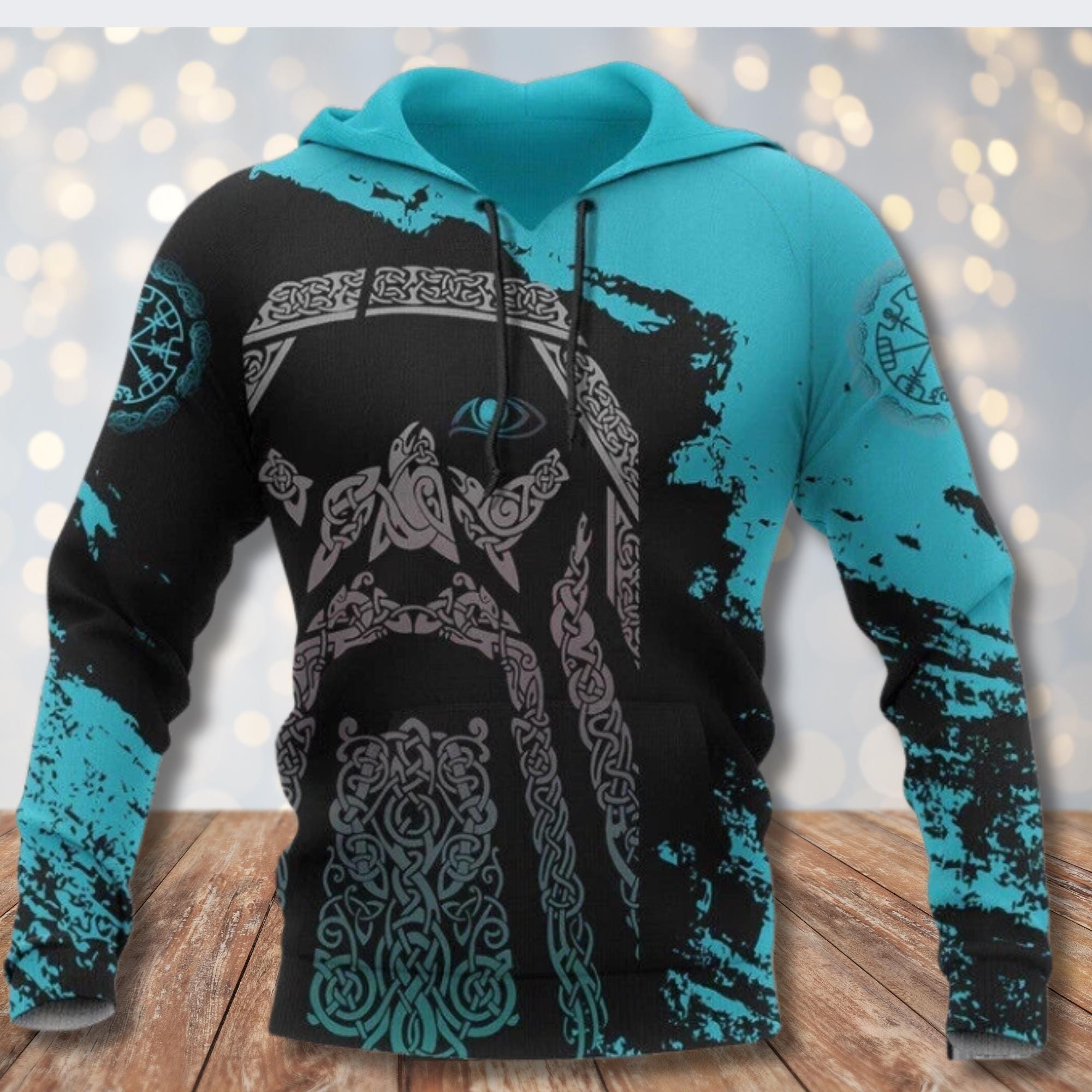 Viking Odin Hoodie - Viking Odin 3D Hoodie, Norse Tattoo Art, Unisex Fleece Sweatshirt