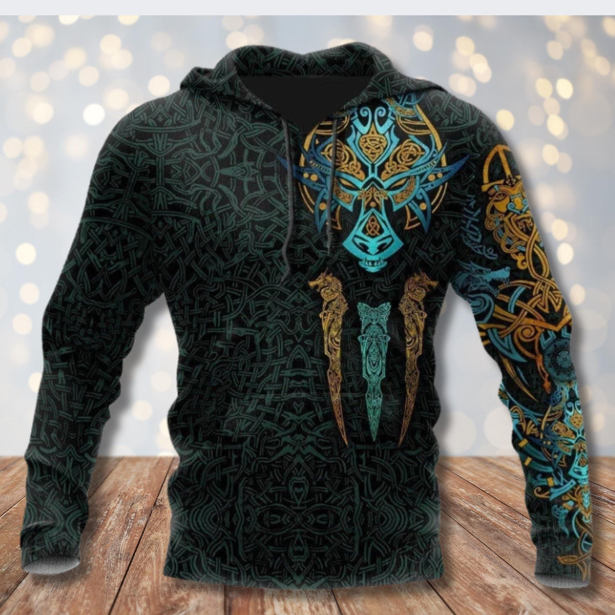 Viking Odin Hoodie - Viking Odin 3D Hoodie, Norse Tattoo Art, Unisex Fleece Sweatshirt