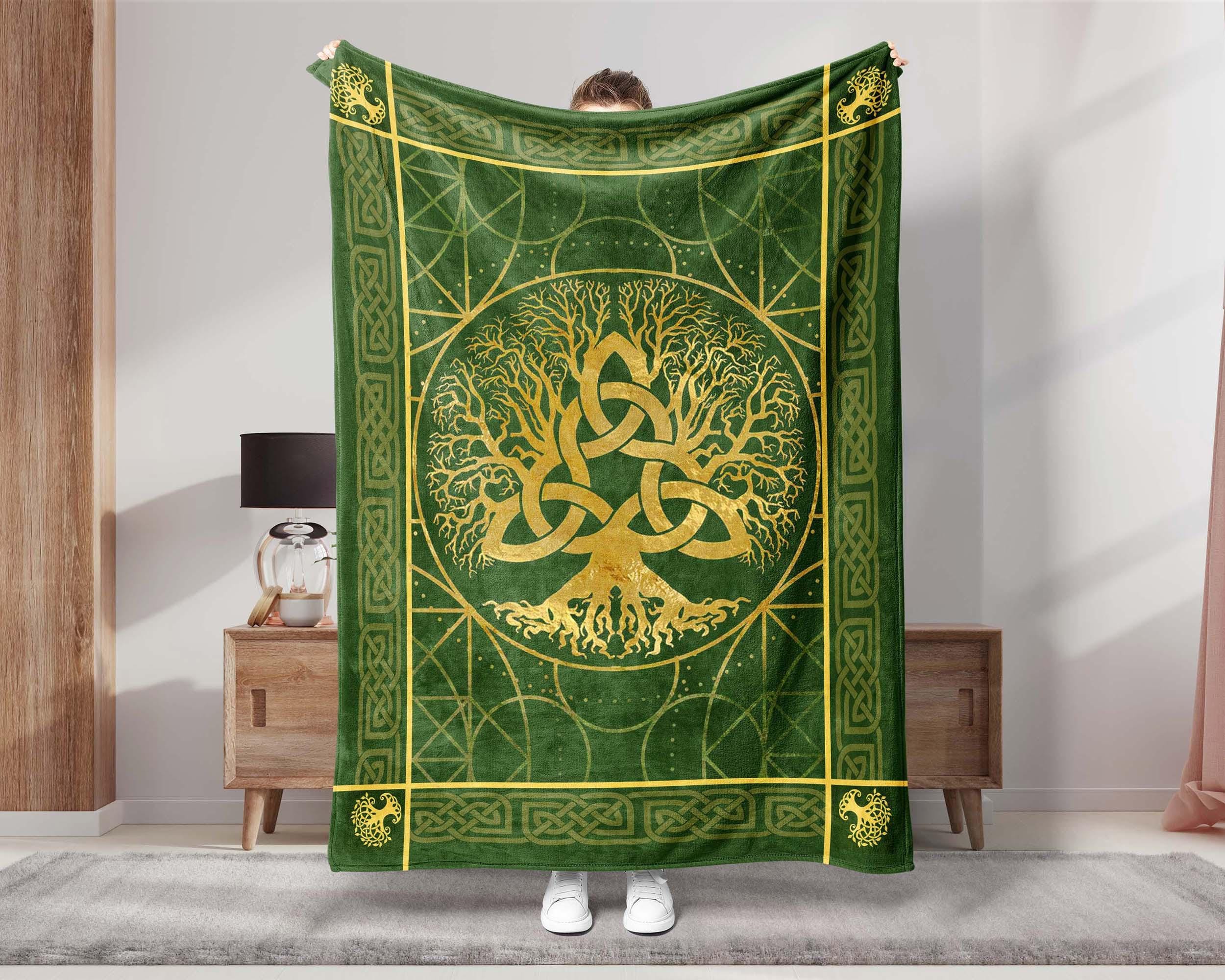 Viking Yggdrasil Tree of Life Blanket - Yggdrasil Minky Large Blanket 60x80, Tree of Life Throw