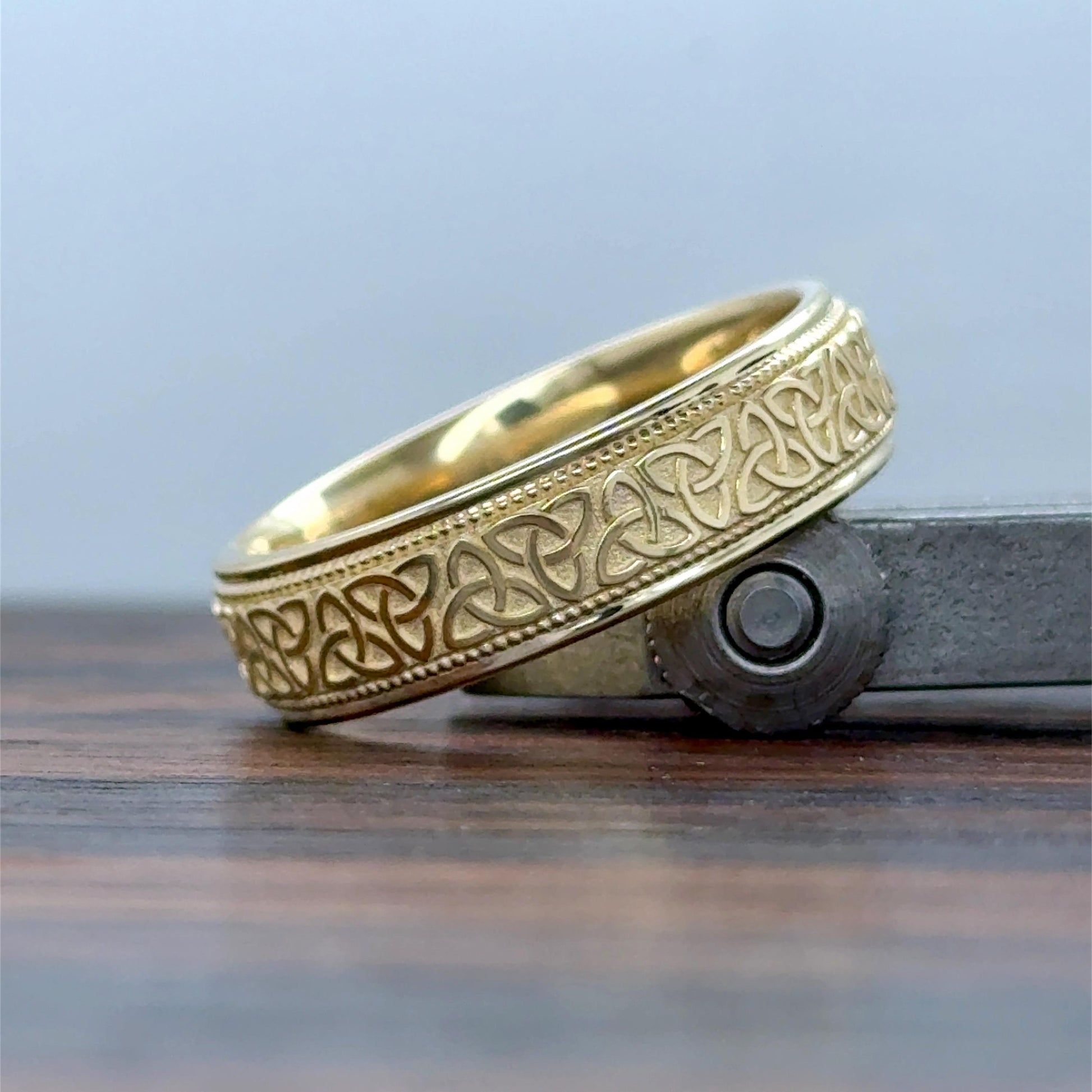 Viking Ring - Handcrafted Norse Gold Ring with Ornament, Ancient Norse Jewelry Reconstruction