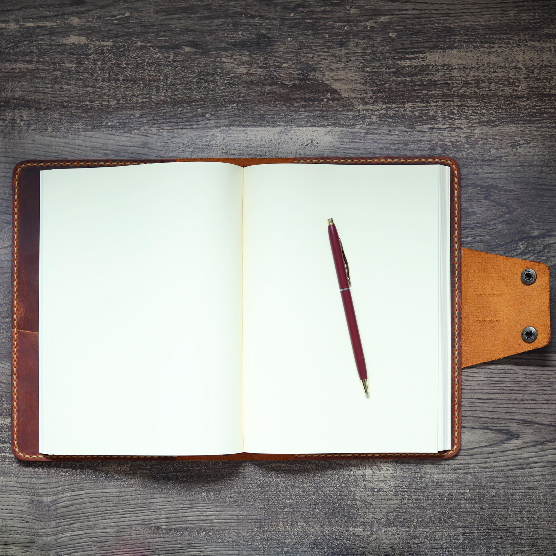 Viking Leather Accessory - Personalised Leather Journal: Refillable A5 Viking Norse Design, Camel