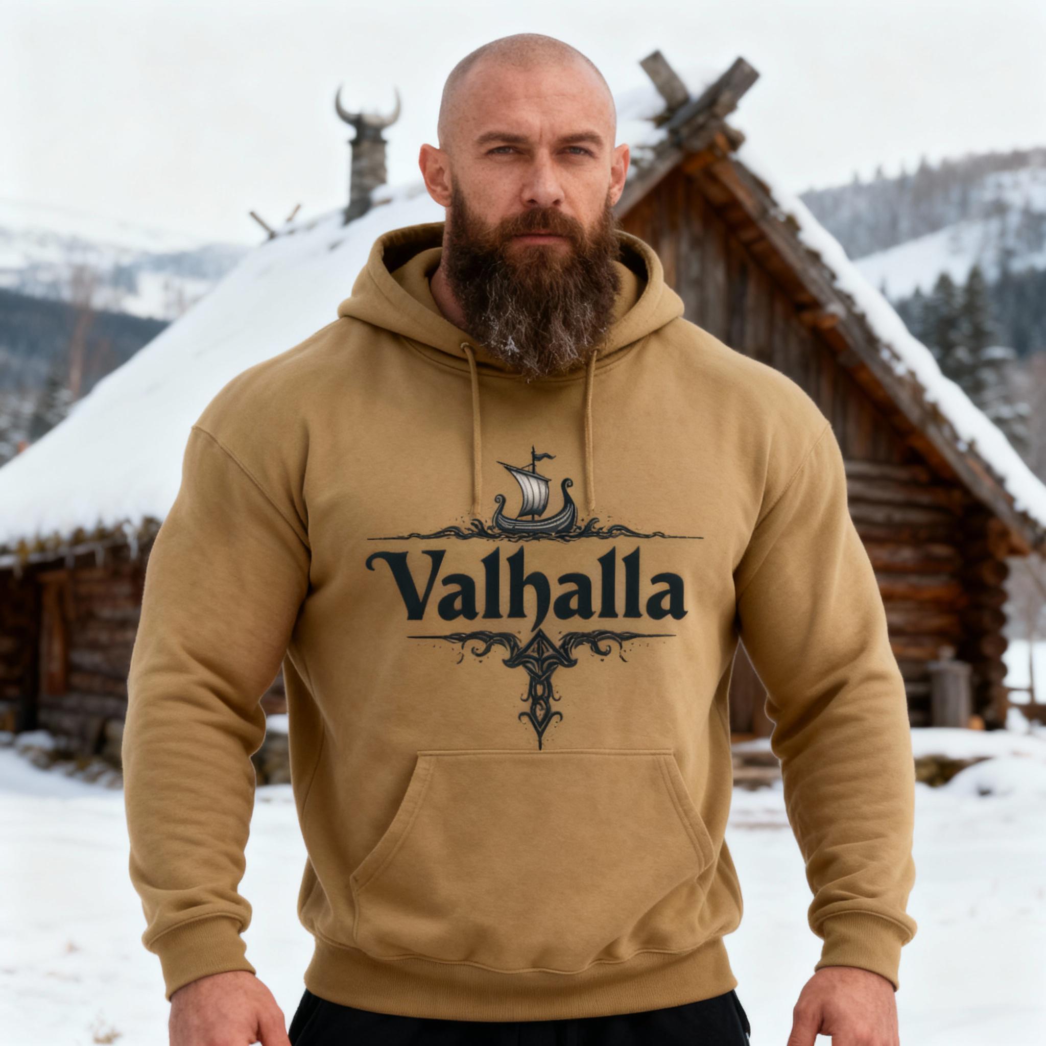 Viking Thor's Hammer Hoodie - Viking Hoodie Men Vegvisir Compass Mjolnir Thor Hammer Norse