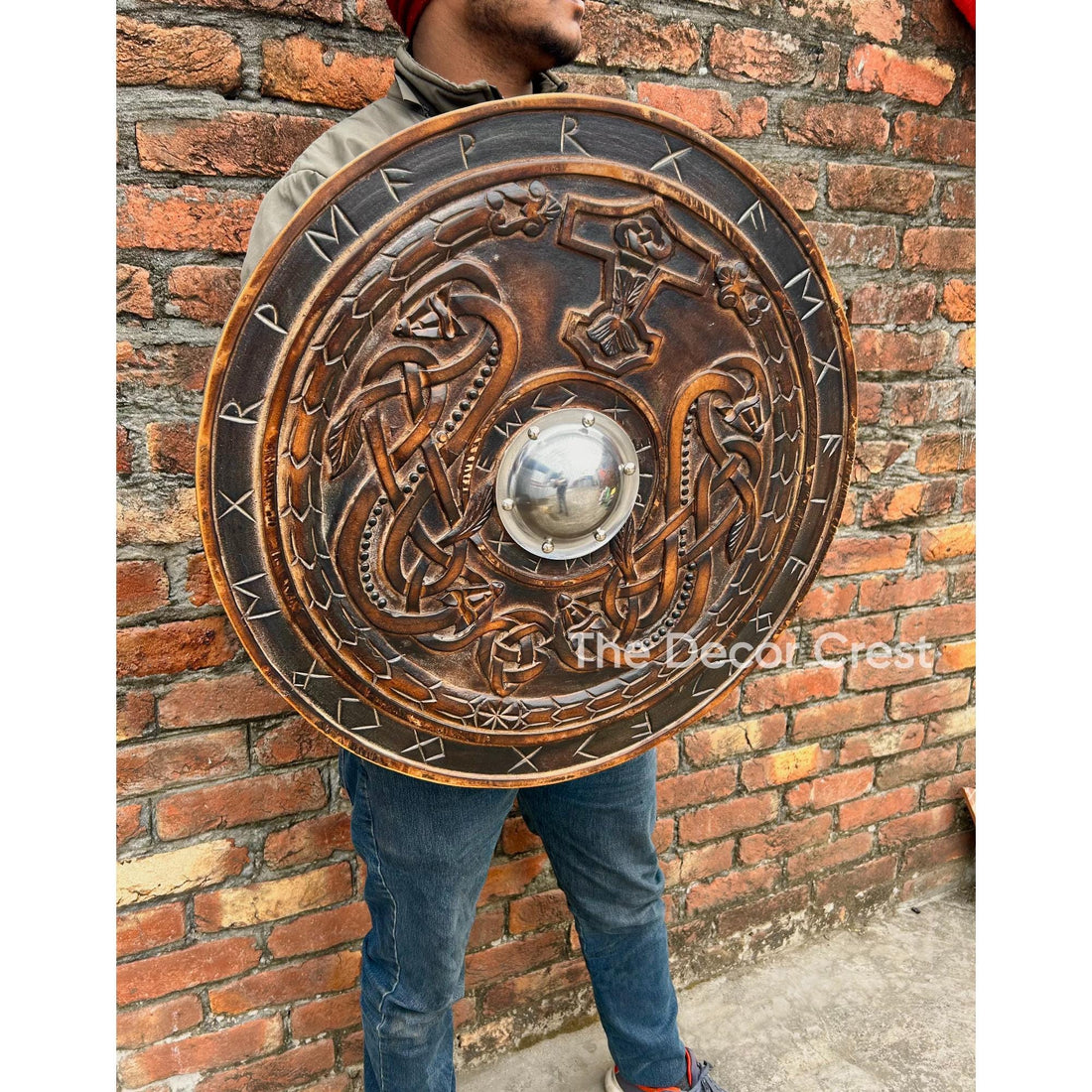Viking Weapon Replica - Handcrafted Wooden Viking Shield - Historical Replica Shield, Gift for Him
