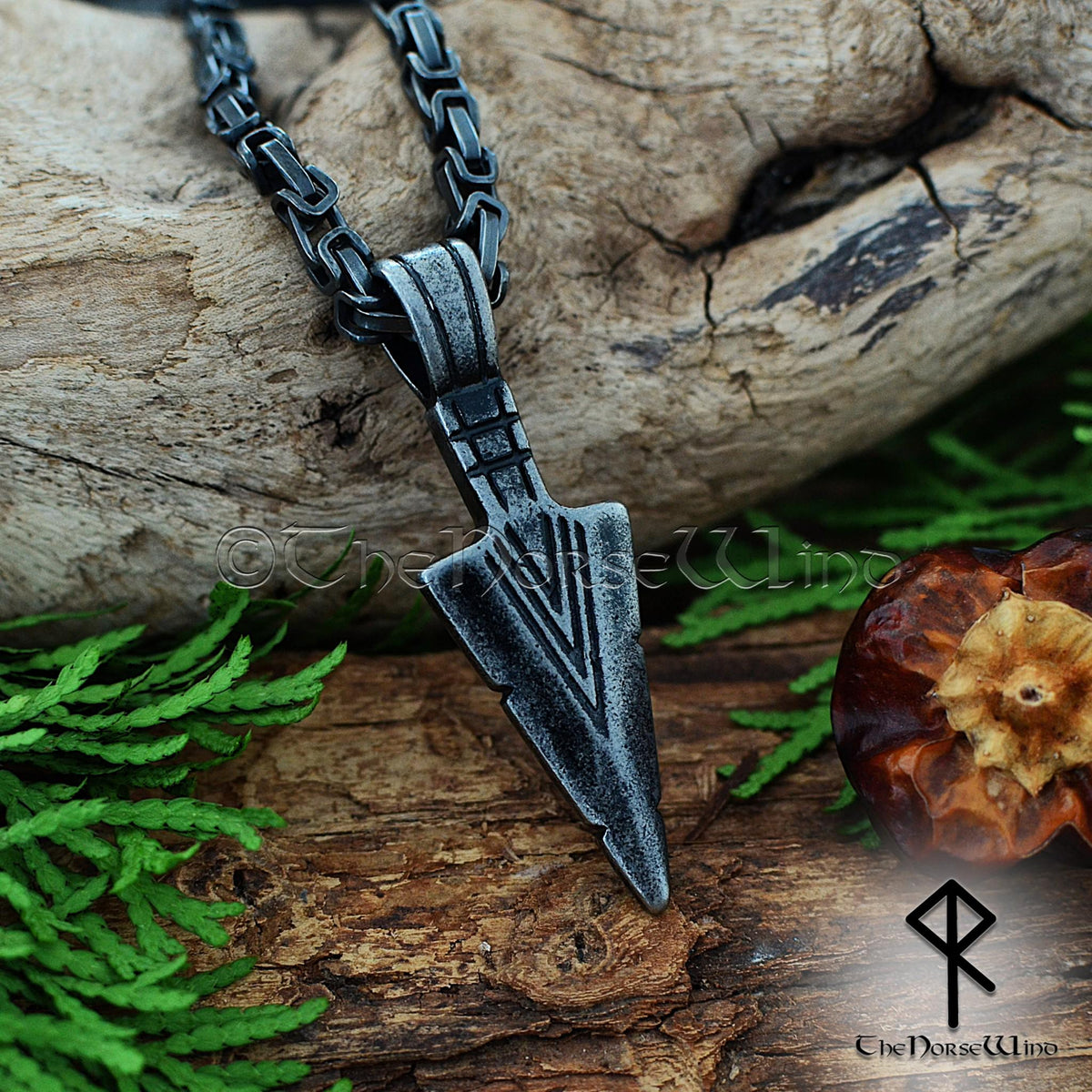Viking Necklace - Viking Franco Necklace With Celtic Knot Clasp, Unisex Sterling Silver Thick