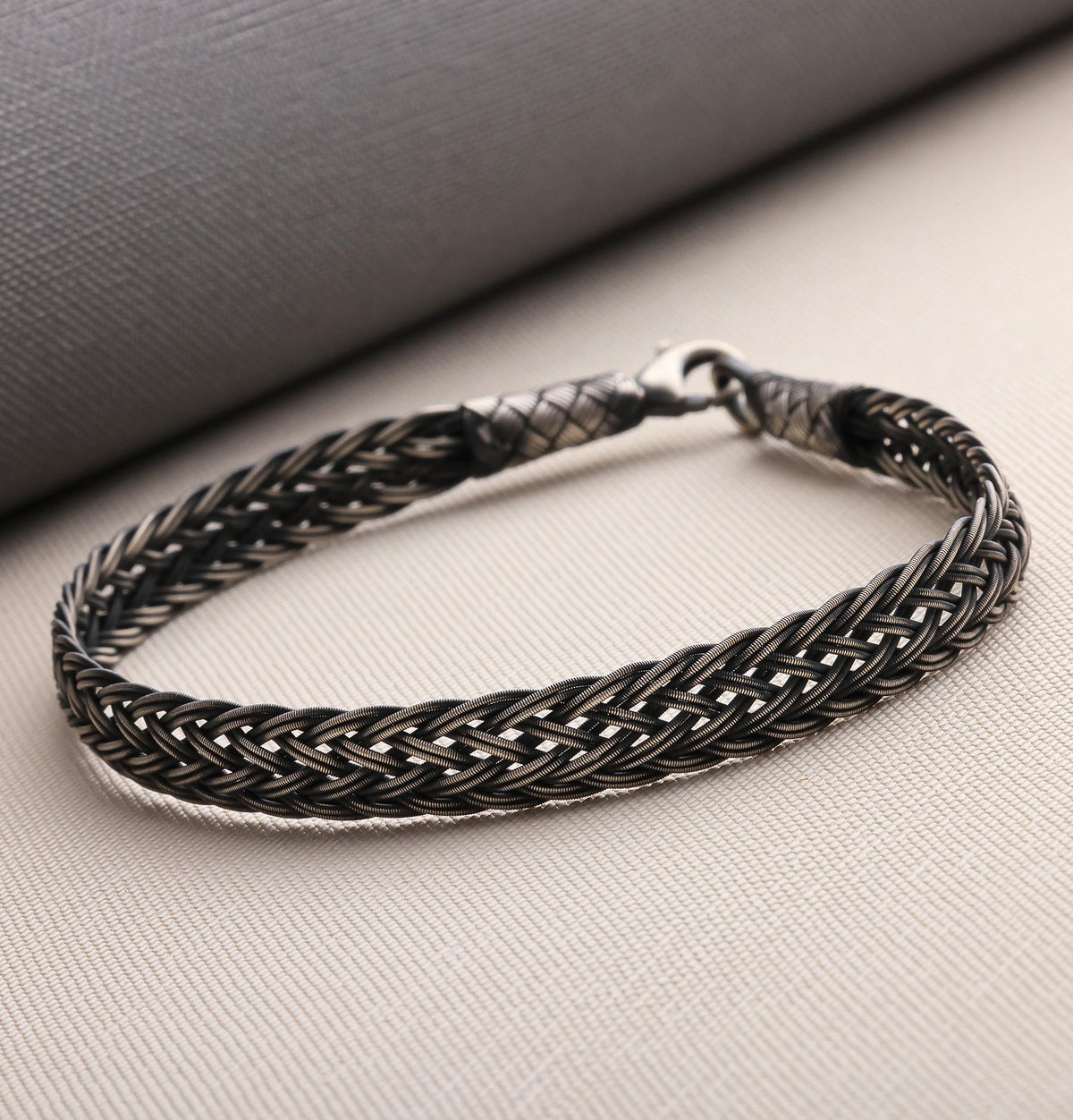 Viking Bracelet - 999 Sterling Silver Kazaziye Hand Braided Bracelet Men, Oxidized Woven Celtic