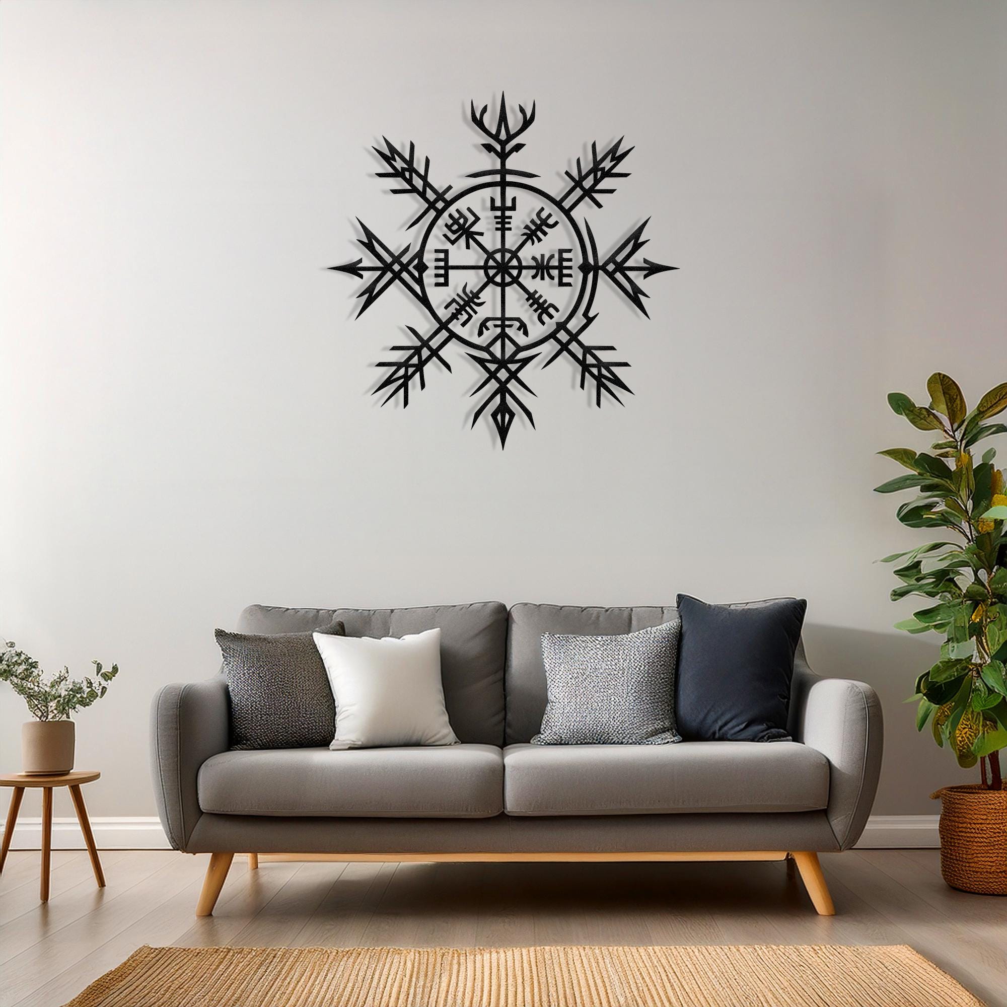 Viking Blanket - Norse Protection Symbol, Scandinavian Wall Hanging, Viking Decor
