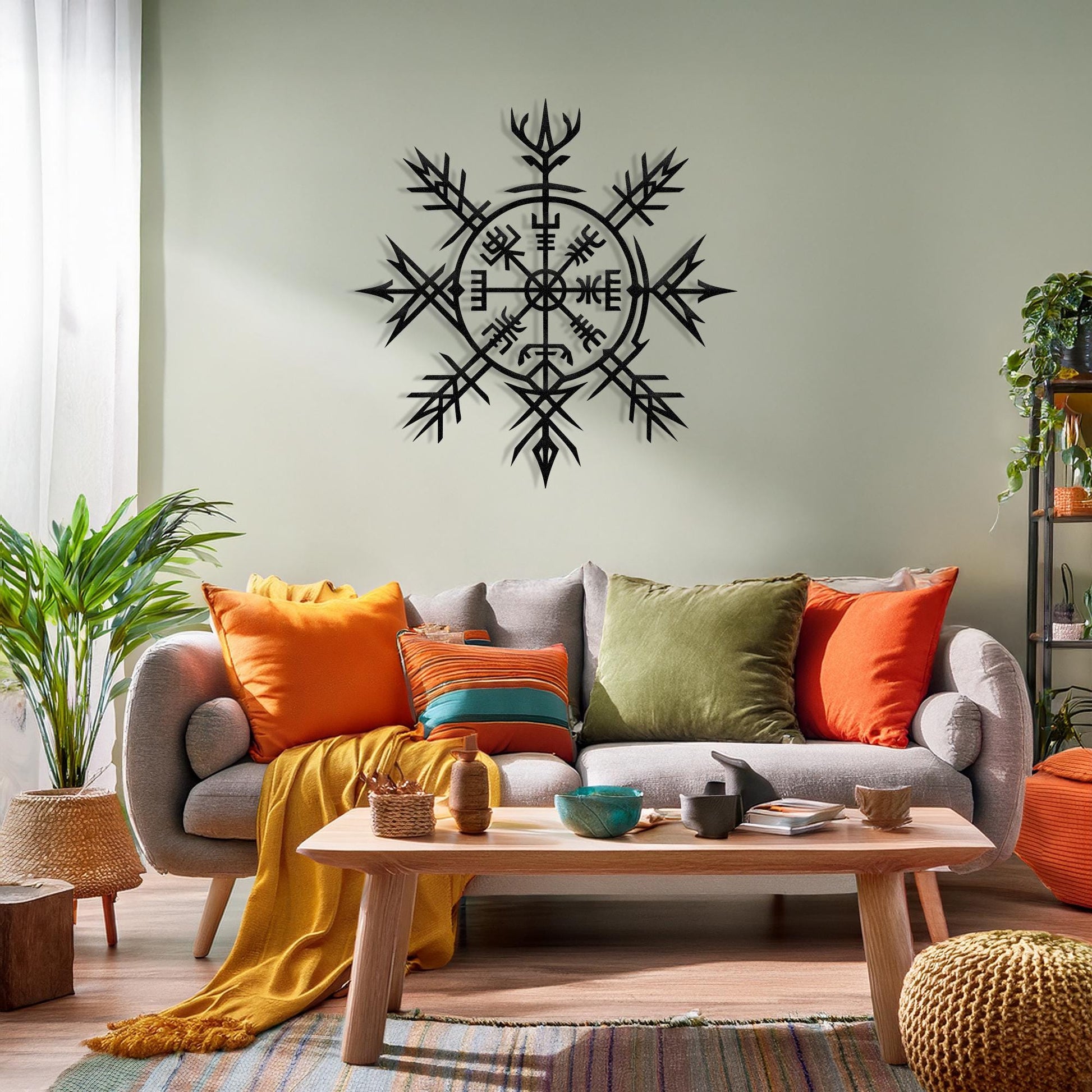 Viking Blanket - Norse Protection Symbol, Scandinavian Wall Hanging, Viking Decor