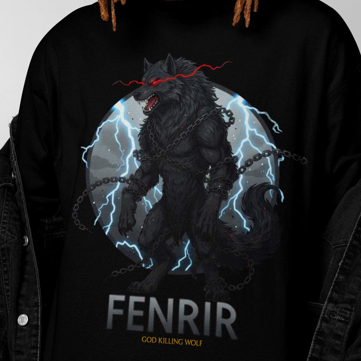 Viking Wolf T-Shirt - Fenrir Unbound Viking Shirt, Norse Wolf T-Shirt, Nordic Mythology Tee