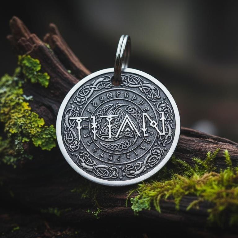 Viking Leather Accessory - Key fob "Head of Jormungandr". A personalized gift for Vikings.