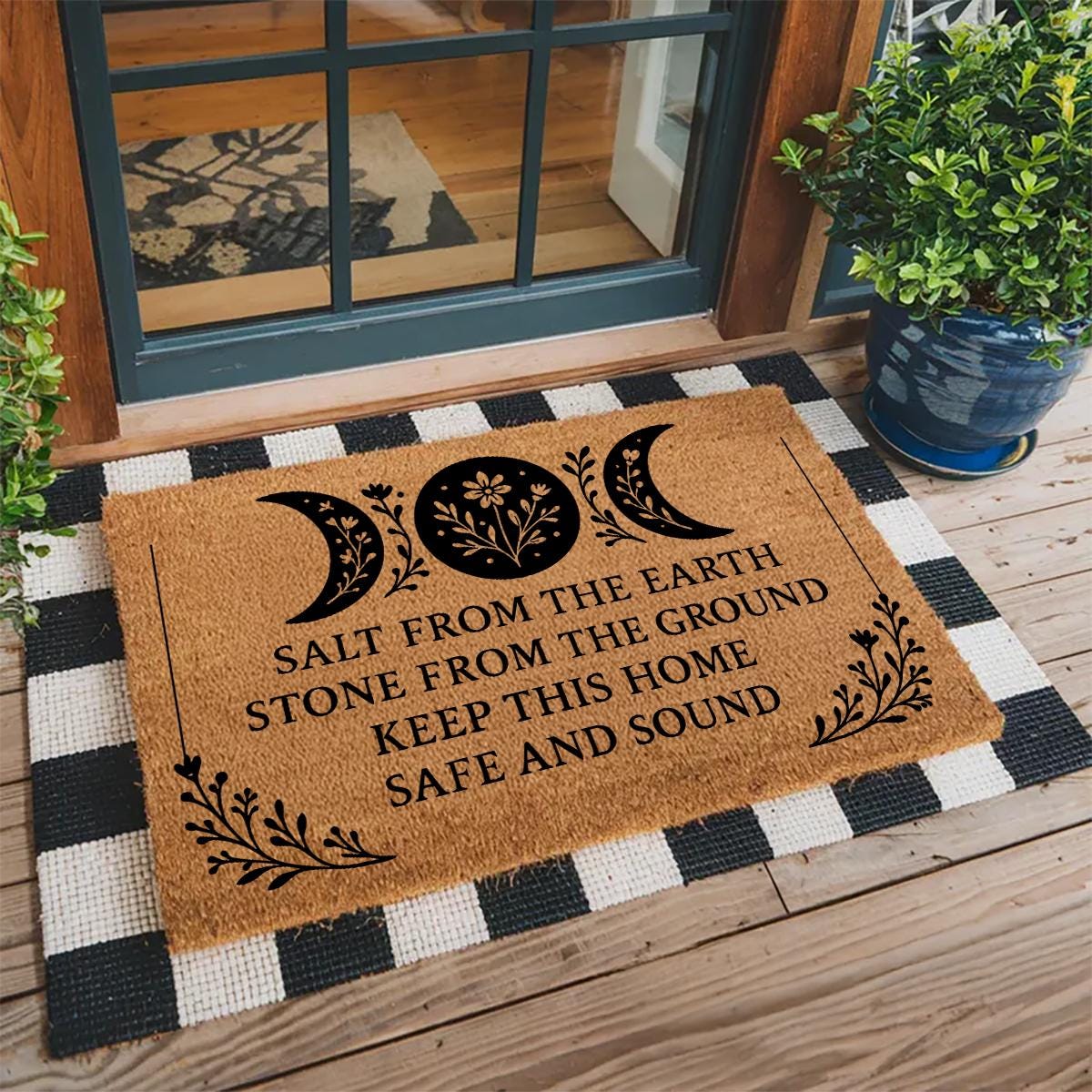 Viking Rug - Trespassers Will Be Sacrificed Doormat - Viking Style Welcome Mat - Norse Decor