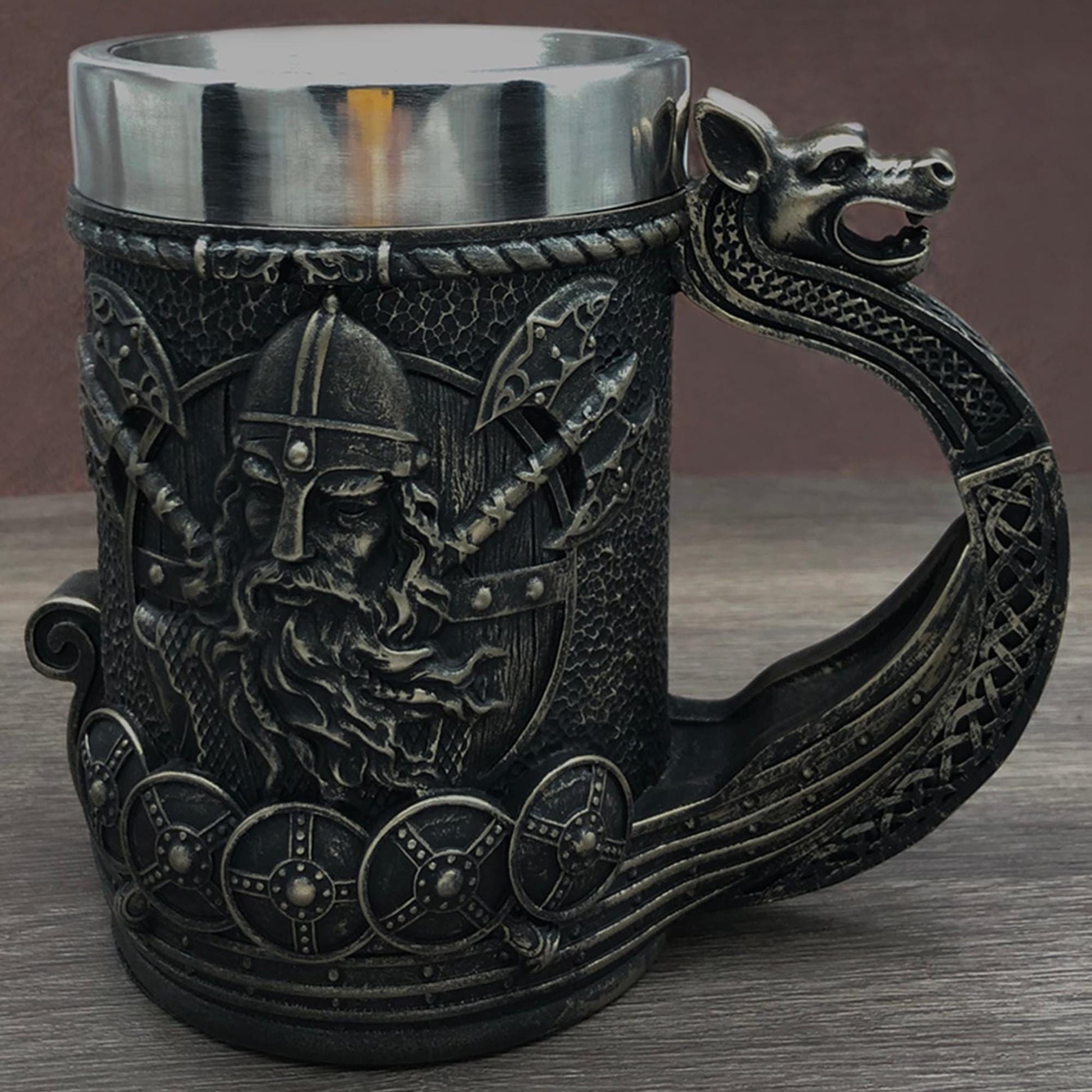 Viking Yggdrasil Tree of Life Mug - Viking Valhalla Ship Drinking Beer Coffee Mug 22 Oz, Viking