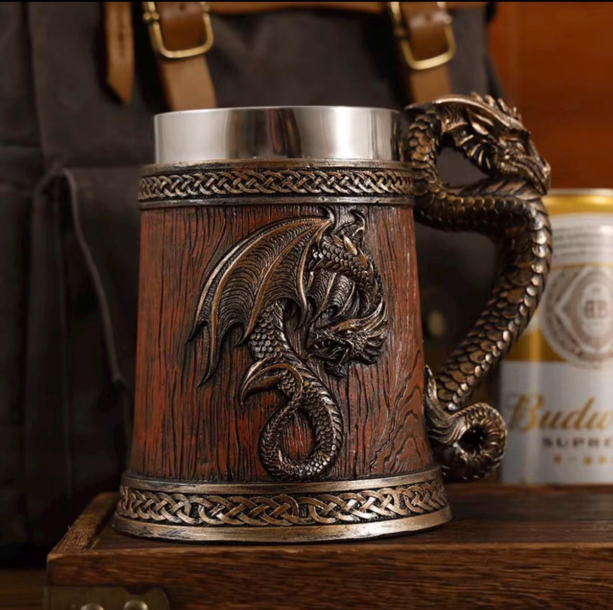 Viking Home Decor - Pack of 8 Handmade Viking Large Horn Mugs, Medieval Tankards, Ale Mead Beer