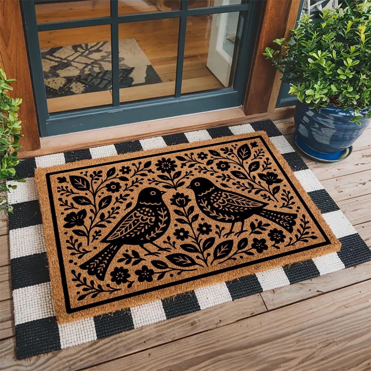 Viking Rug - Trespassers Will Be Sacrificed Doormat - Viking Style Welcome Mat - Norse Decor