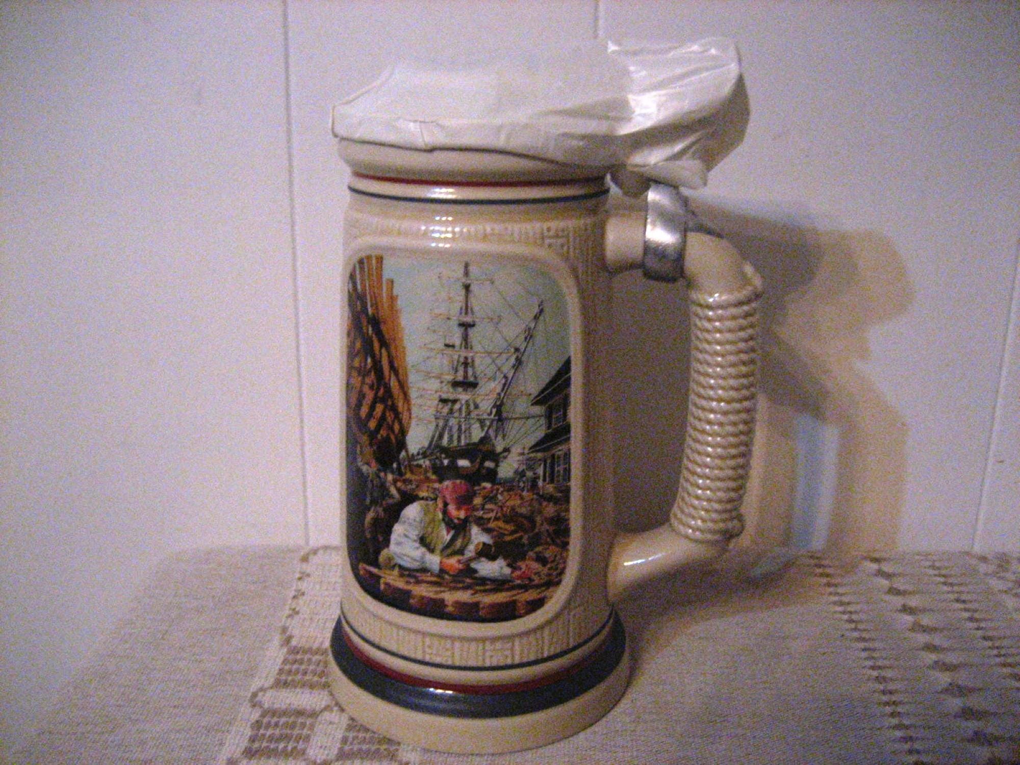 Viking Mug - Vintage Medieval Fantasy Ceramic Beer Stein Wizard Lid Viking Warrior Christmas Gift