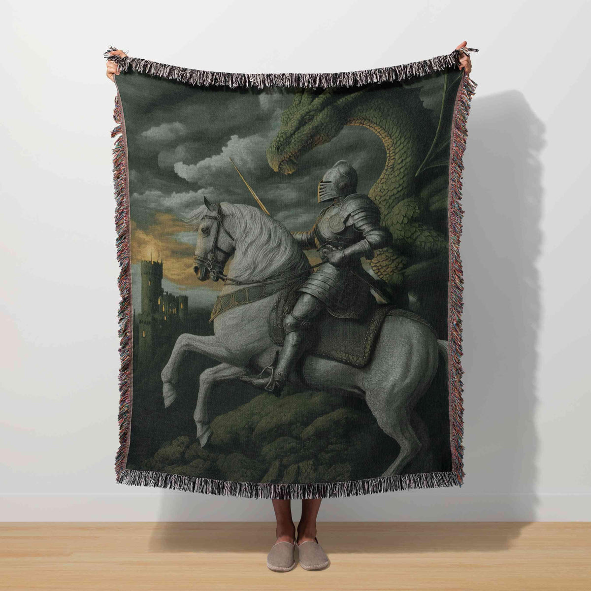 Viking Blanket - Viking Couple Woven Blanket, Norse Warrior Tapestry, Nordic Mythology Wall