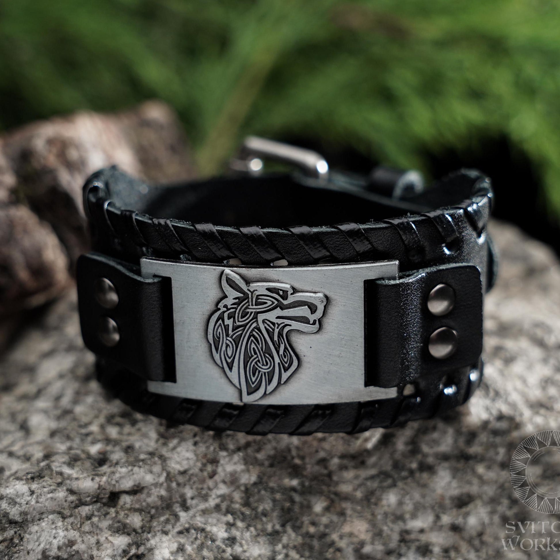Viking Rune Bracelet - Nordic Viking Vintage Compass Leather Bracelet, Titanium Steel Viking Rune