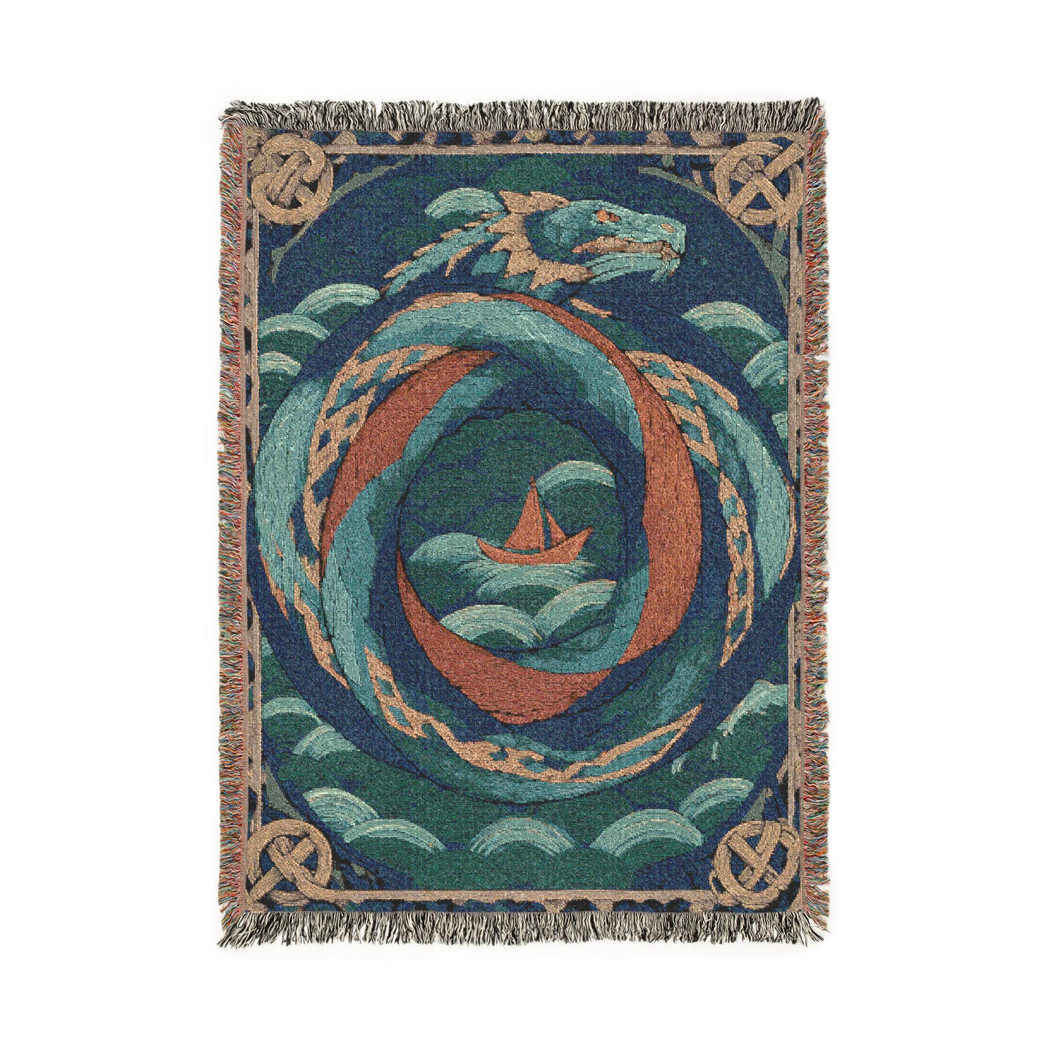 Viking Rug - Viking Dragon Knotwork Rug, Norse Mythology, Celtic Serpent Warrior (40x60cm)